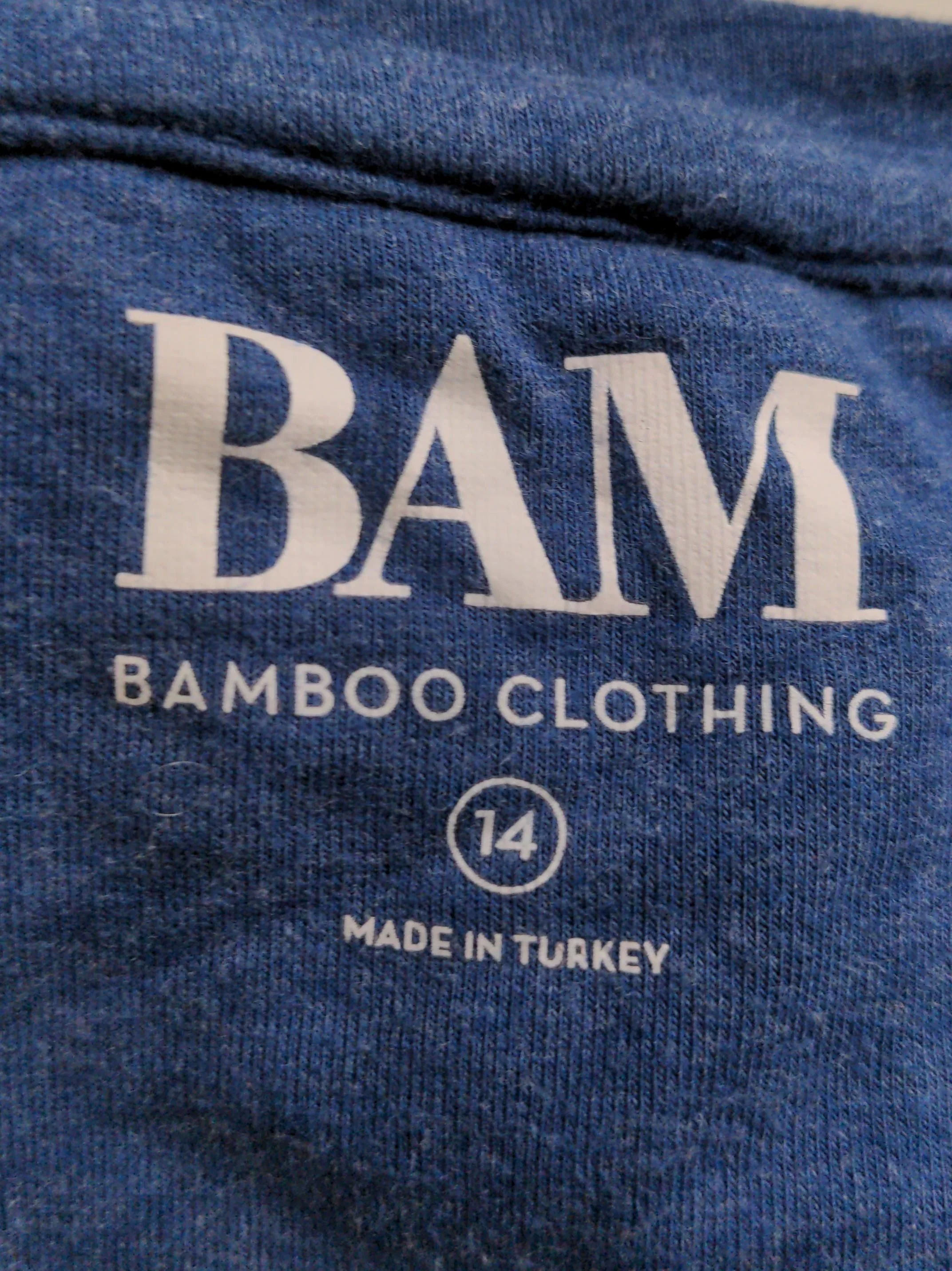 Bam Bamboo Women's T-Shirt UK 14 Blue Viscose with Cotton, Elastane Basic - Image 5