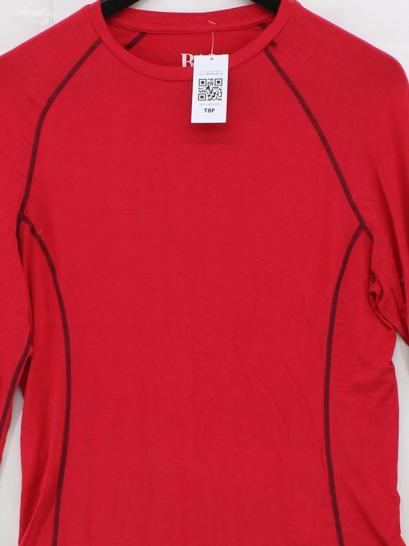 Bam Bamboo Women's T-Shirt UK 14 Red Viscose with Acetate, Elastane Basic - Image 3