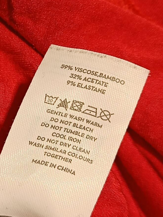 Bam Bamboo Women's T-Shirt UK 14 Red Viscose with Acetate, Elastane Basic - Image 6