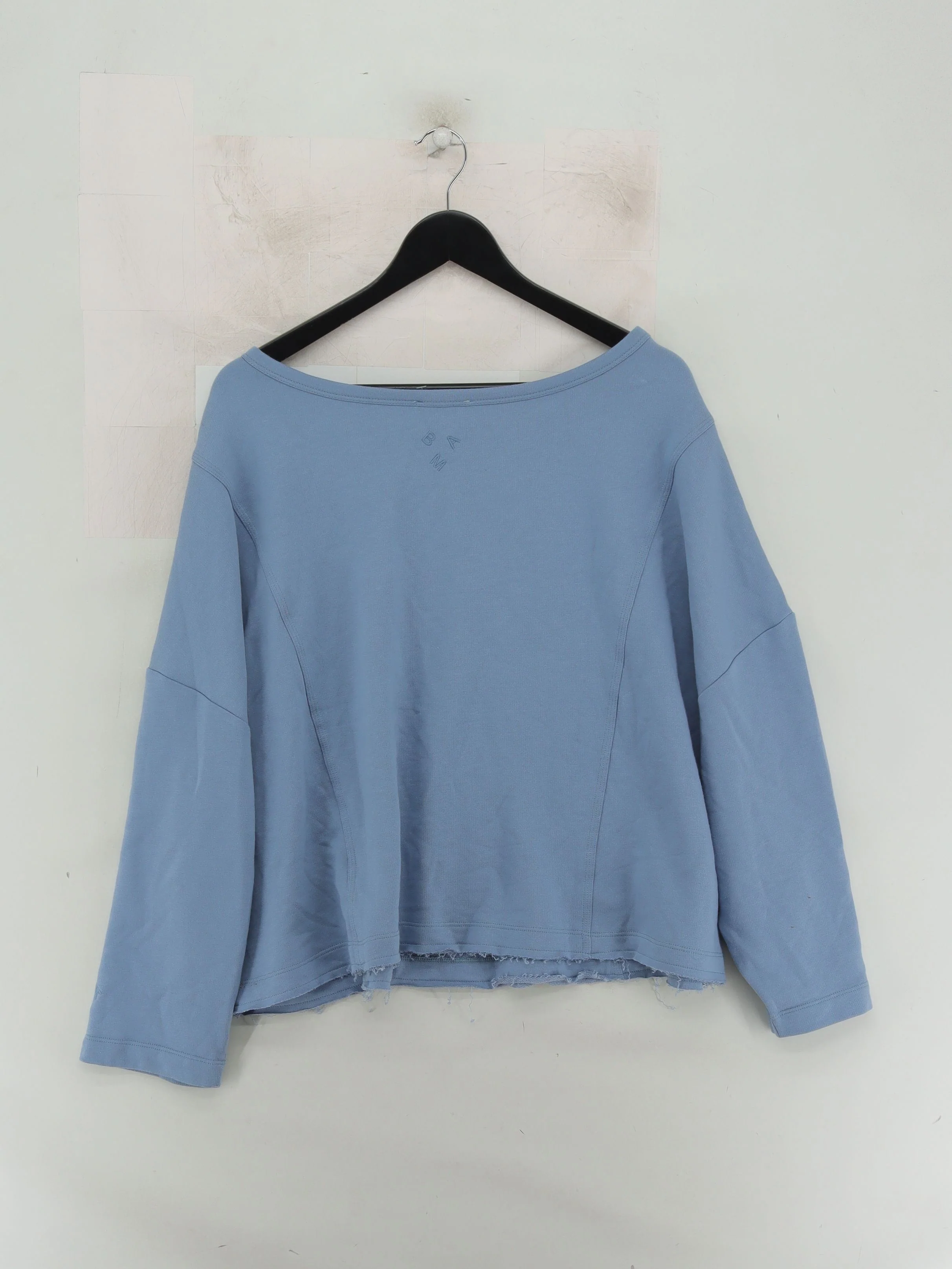 BAM Women's Jumper L Blue Viscose with Cotton Round Neck Pullover - Image 2