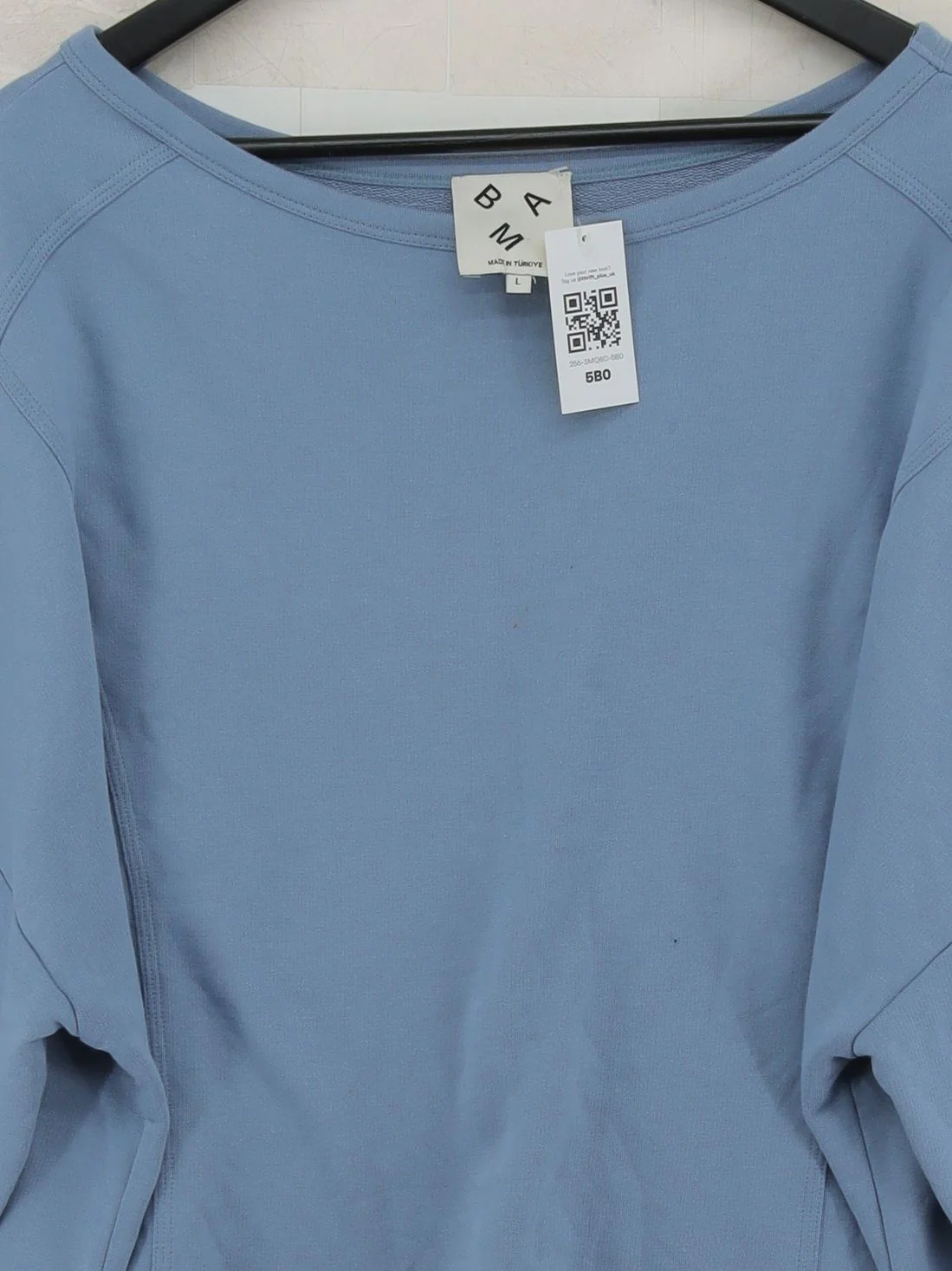 BAM Women's Jumper L Blue Viscose with Cotton Round Neck Pullover - Image 3