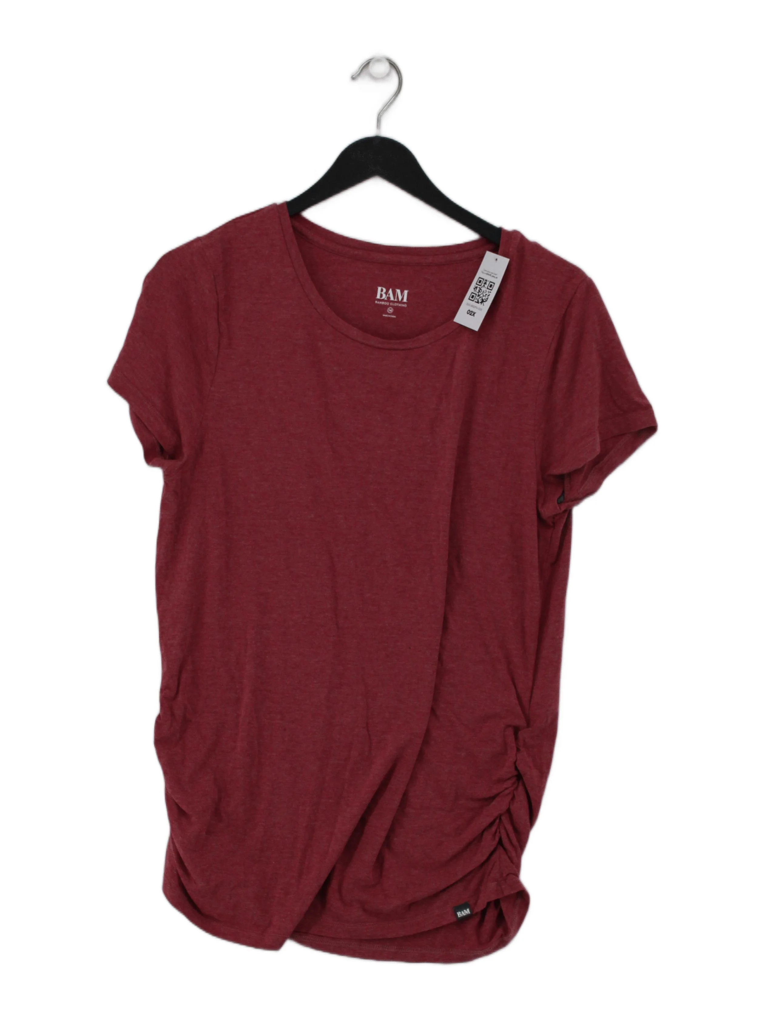 BAM Women's Maternity Top UK 14 Red Viscose with Cotton, Elastane Pullover