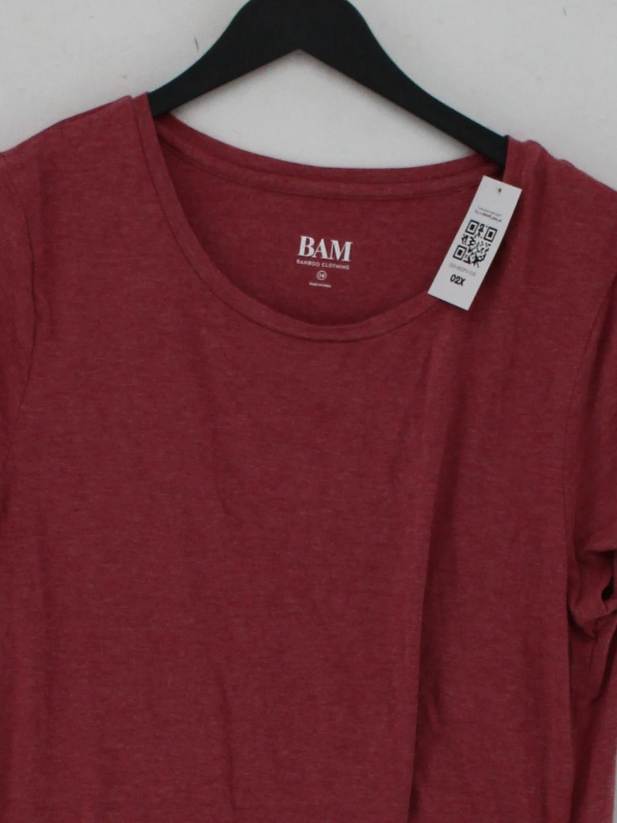 BAM Women's Maternity Top UK 14 Red Viscose with Cotton, Elastane Pullover - Image 3