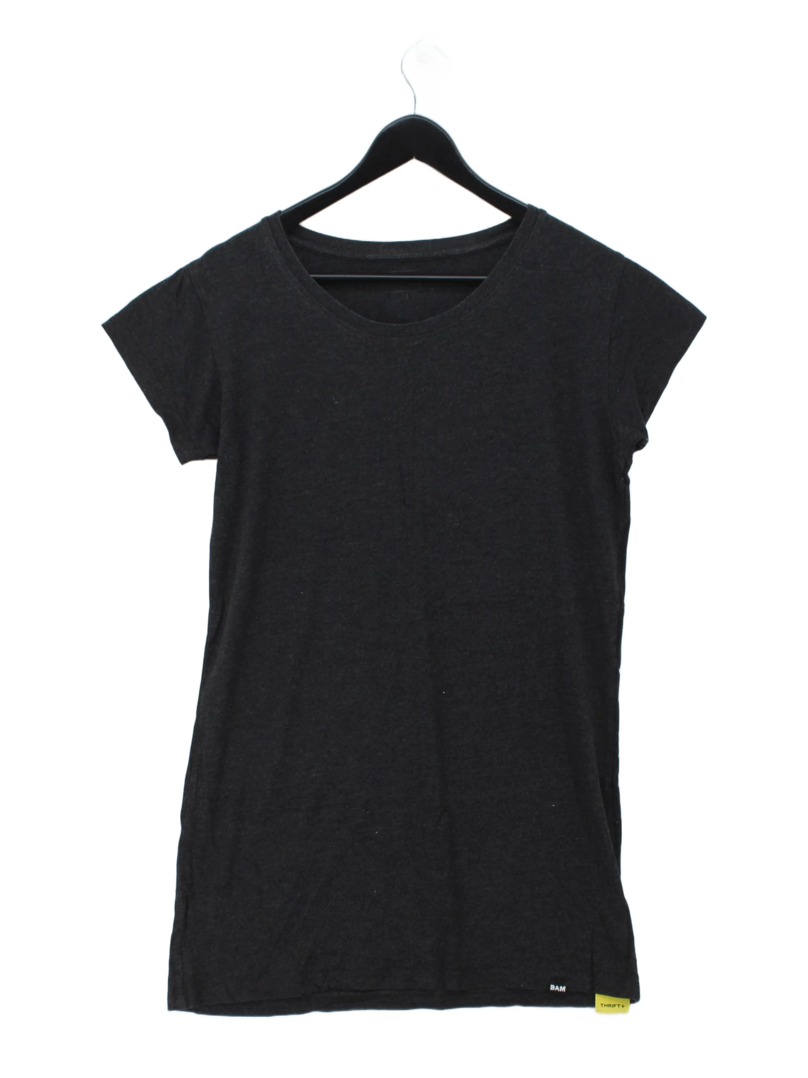 BAM Women's T-Shirt M Grey Cotton with Elastane Short Sleeve Round Neck Basic