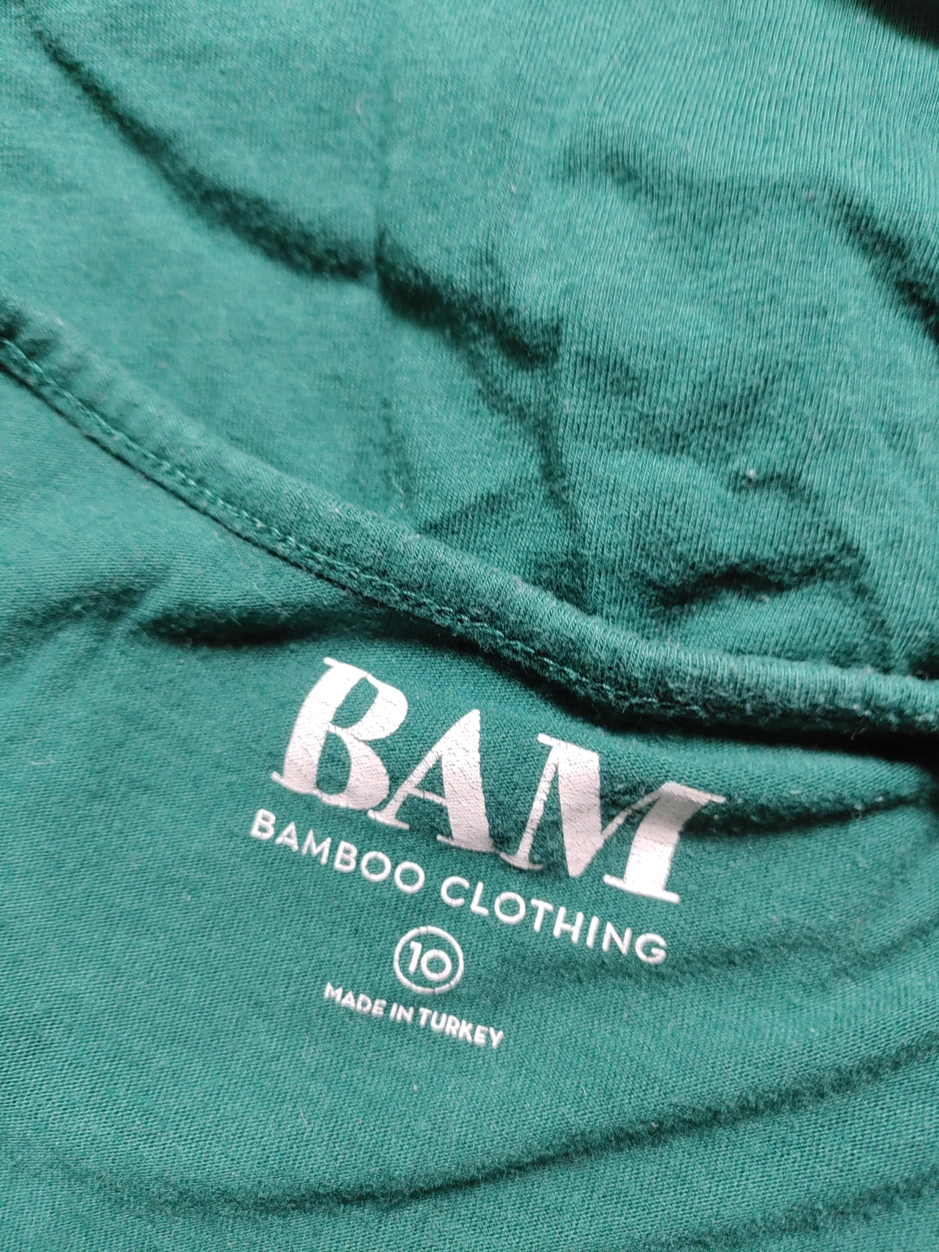BAM Women's T-Shirt UK 10 Green Viscose with Cotton Short Sleeve V-Neck Basic - Image 5