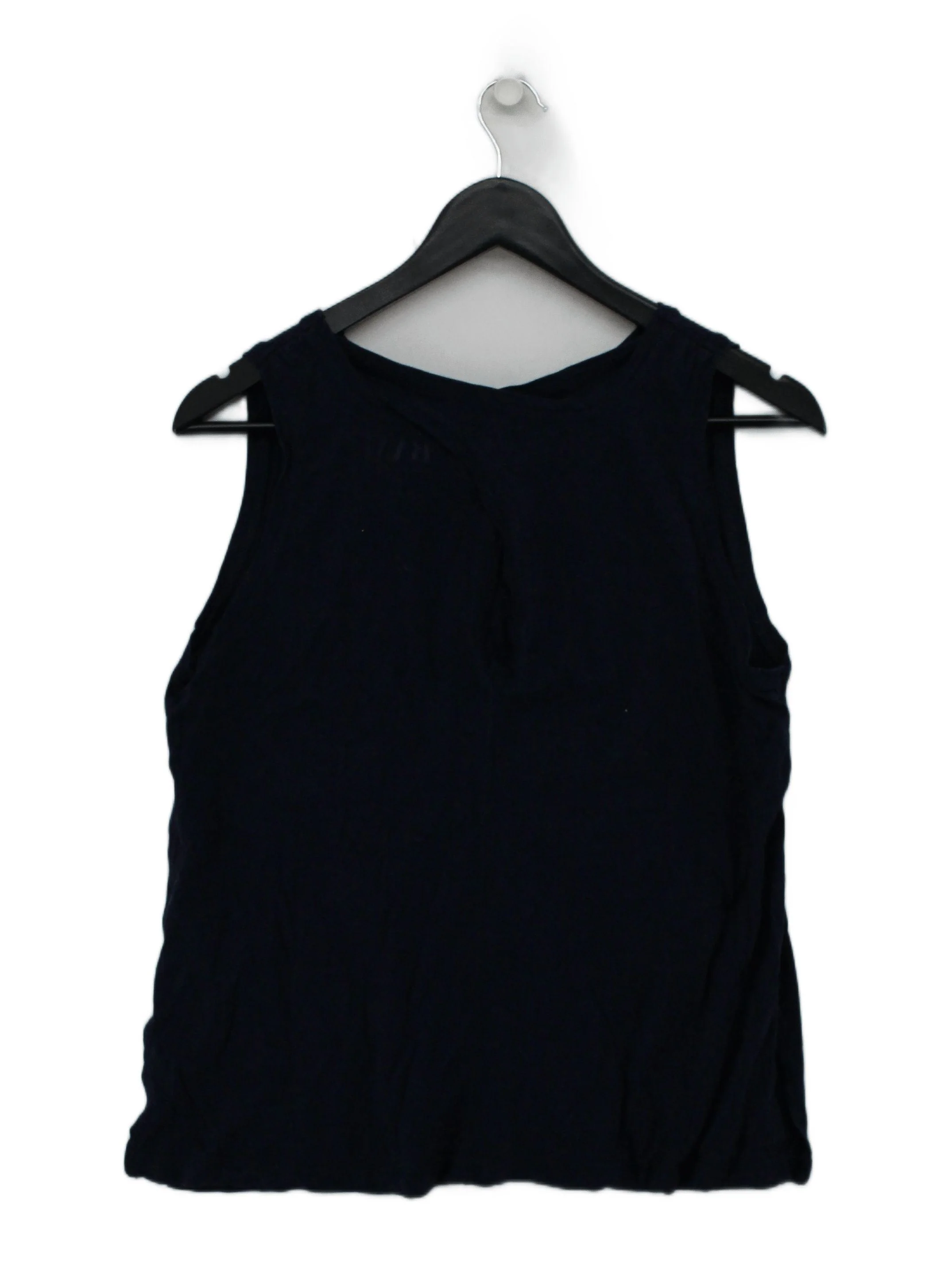 BAM Women's T-Shirt UK 14 Blue Viscose with Cotton Sleeveless Round Neck Basic