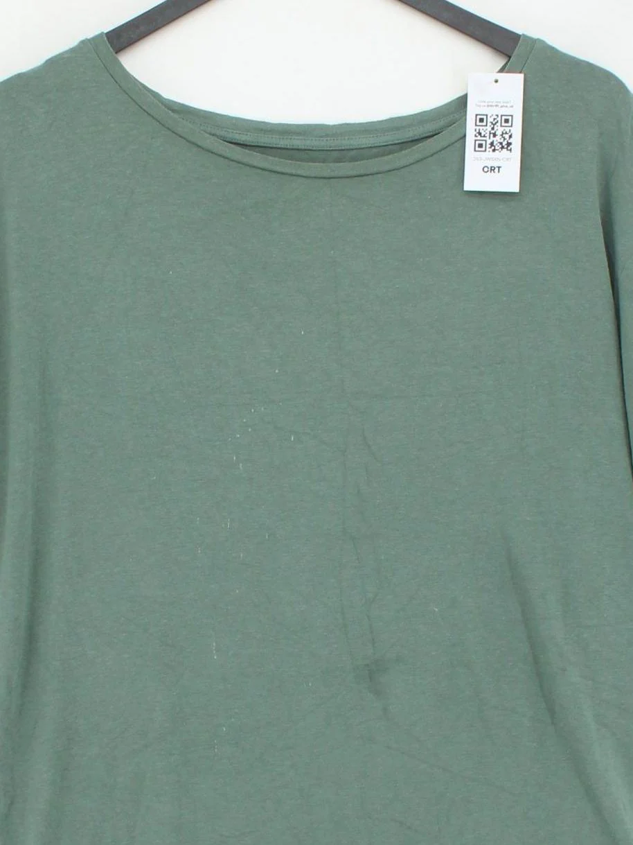 BAM Women's T-Shirt UK 14 Green Viscose with Cotton, Elastane Basic - Image 3