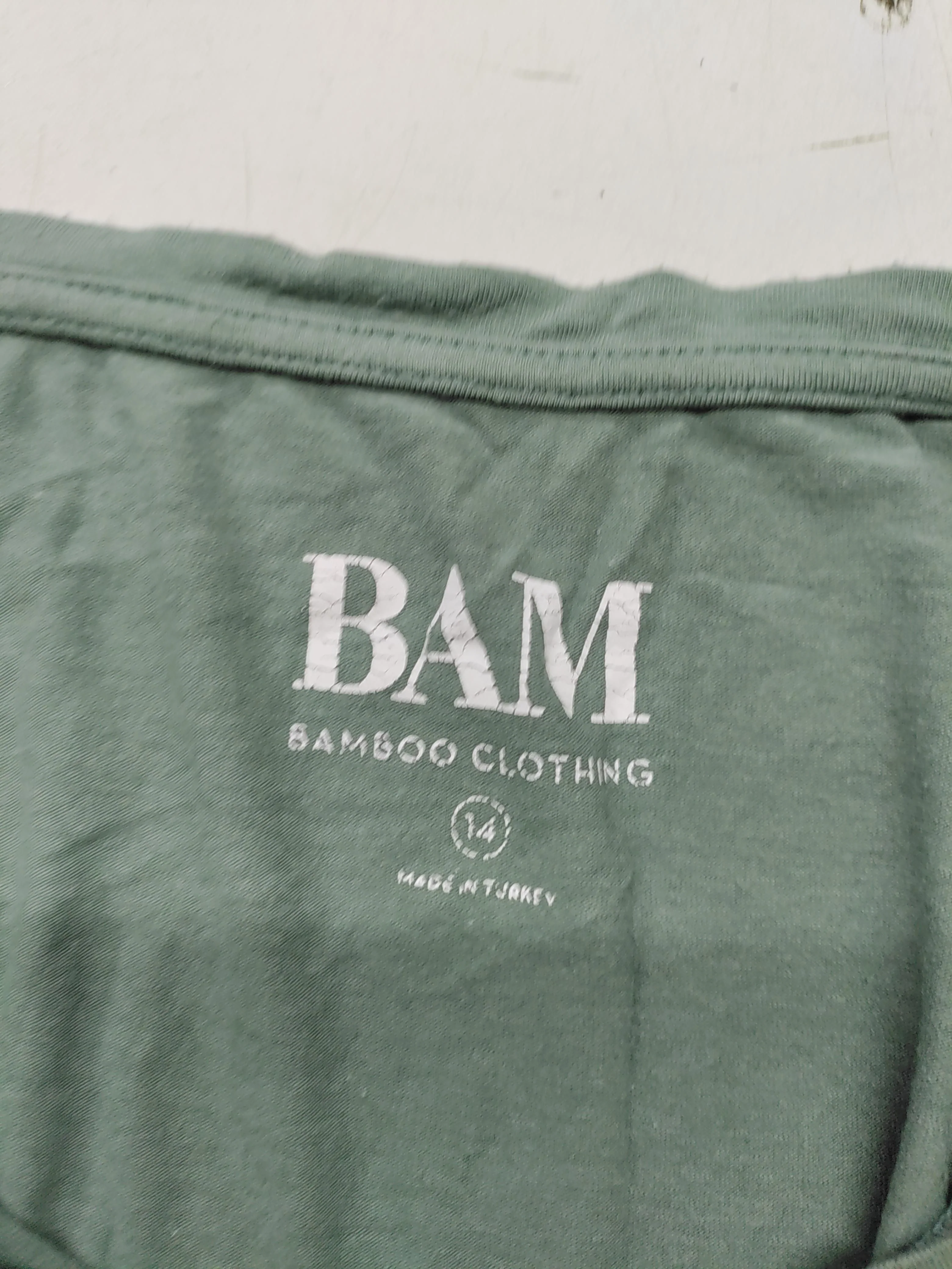 BAM Women's T-Shirt UK 14 Green Viscose with Cotton, Elastane Basic - Image 6
