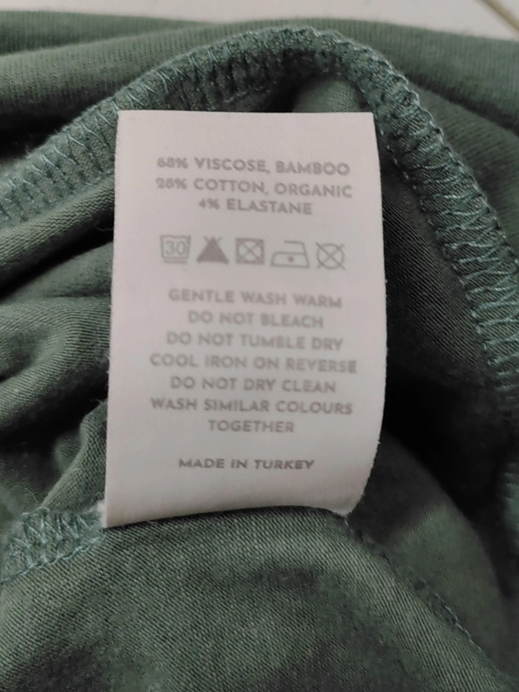 BAM Women's T-Shirt UK 14 Green Viscose with Cotton, Elastane Basic - Image 7
