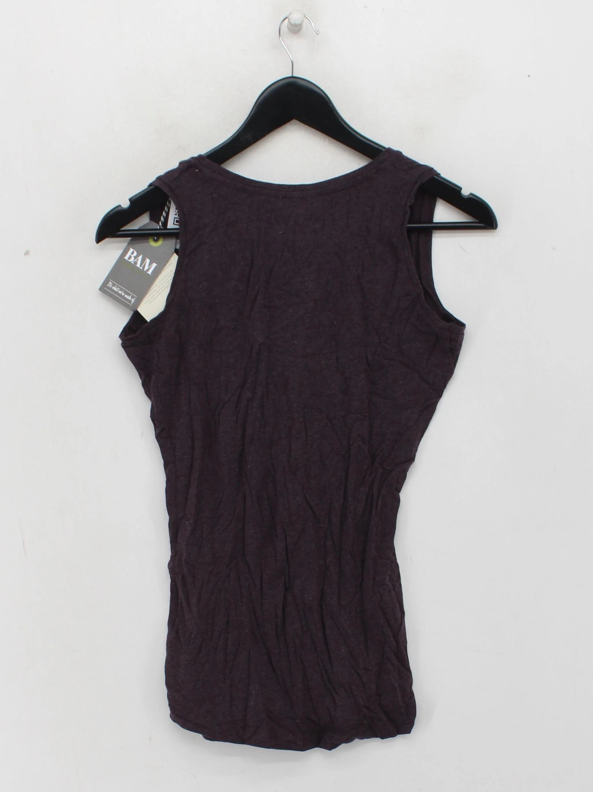 BAM Women's Top UK 12 Red Viscose with Cotton, Elastane Sleeveless V-Neck Basic - Image 2