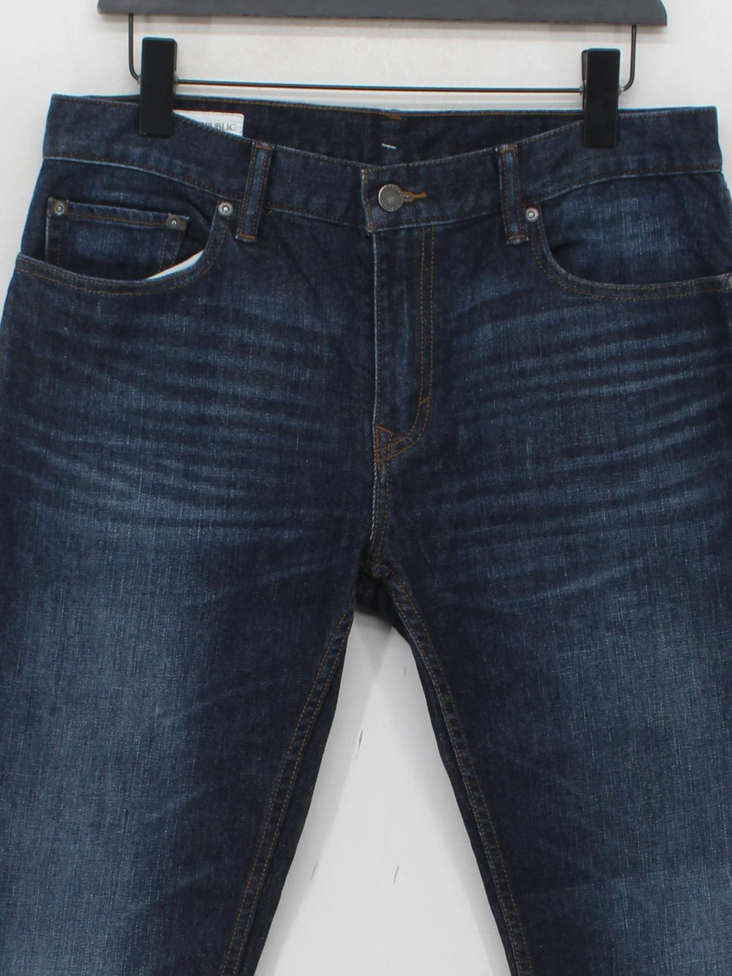 Banana Republic Men's Jeans W 32 in; L 32 in Blue Cotton with Elastane Straight - Image 3