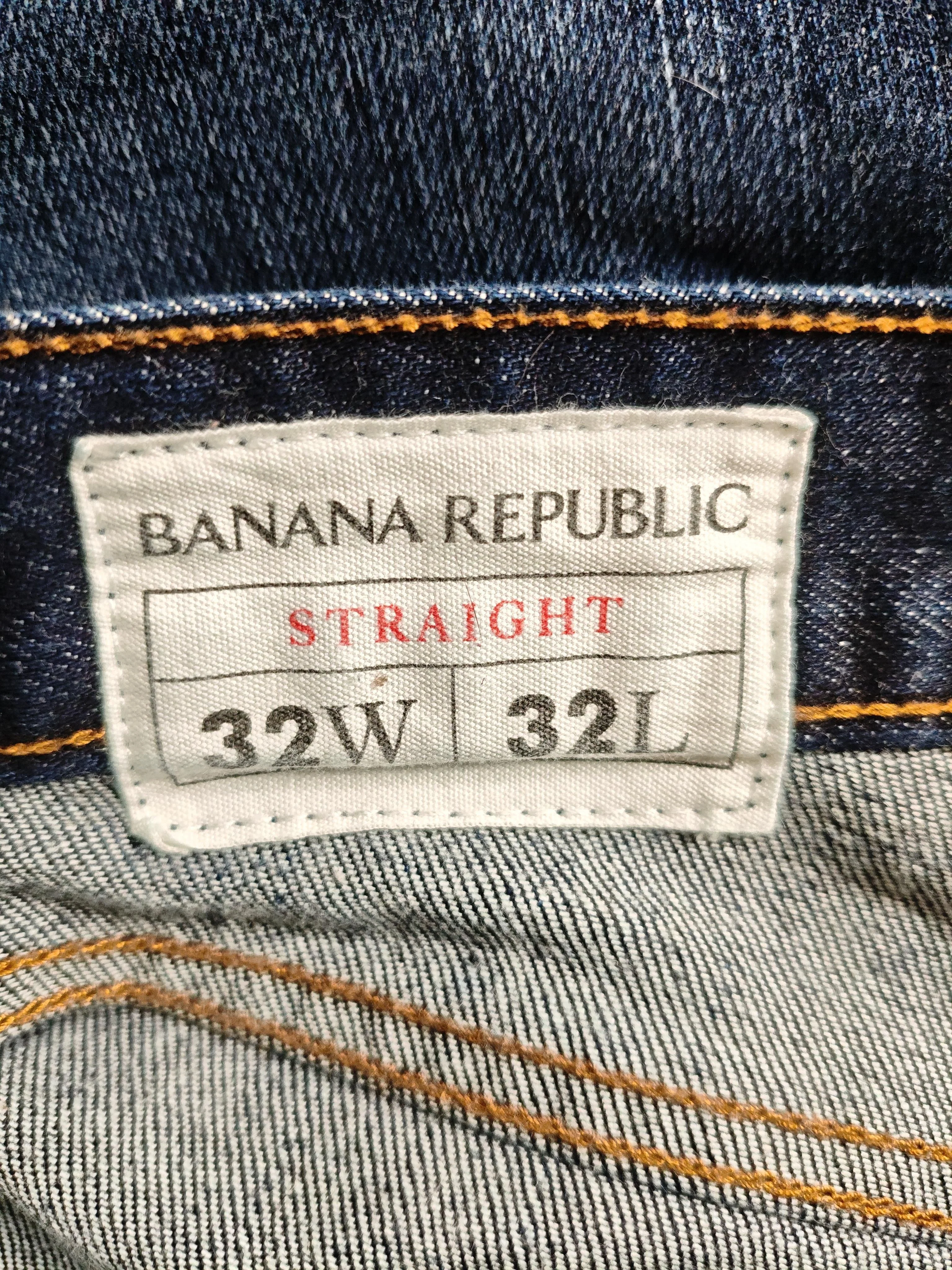 Banana Republic Men's Jeans W 32 in; L 32 in Blue Cotton with Elastane Straight - Image 5