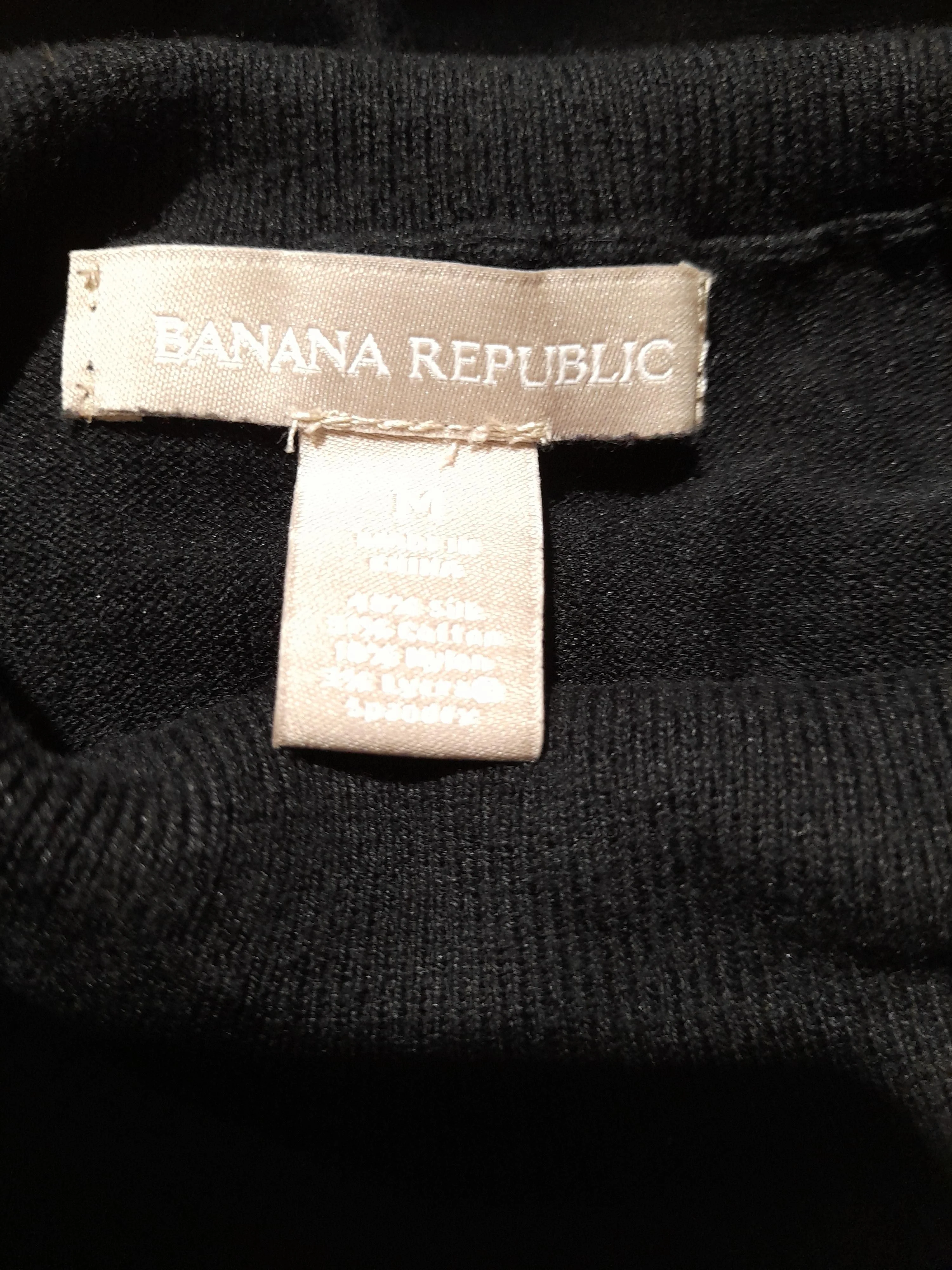 Banana Republic Men's Jumper M Black Silk with Cotton, Nylon, Elastane Pullover - Image 5