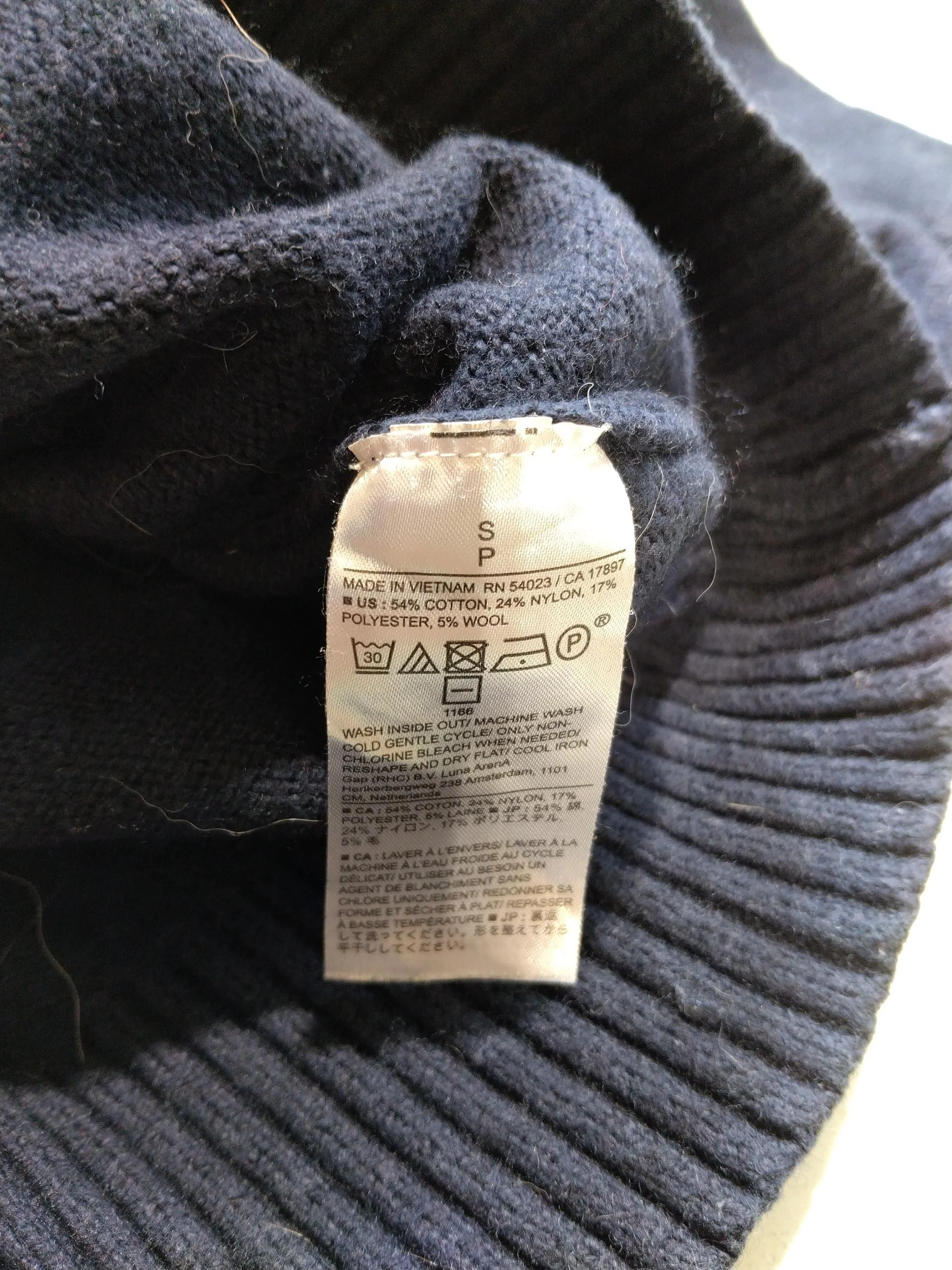 Banana Republic Men's Jumper S Blue Cotton with Nylon, Polyester, Wool Pullover - Image 7
