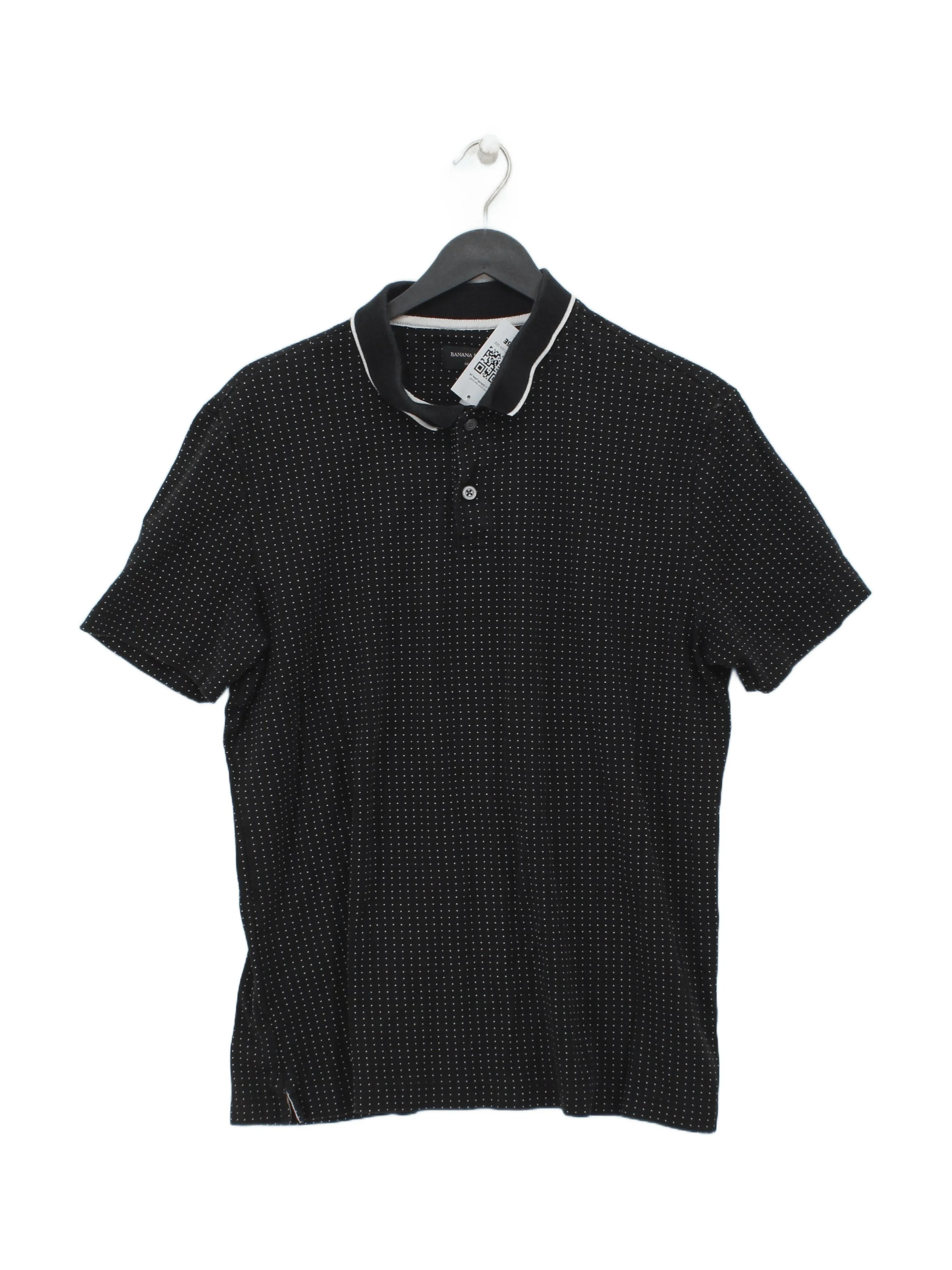 Banana Republic Men's Polo L Black Polkadot 100% Cotton Basic
