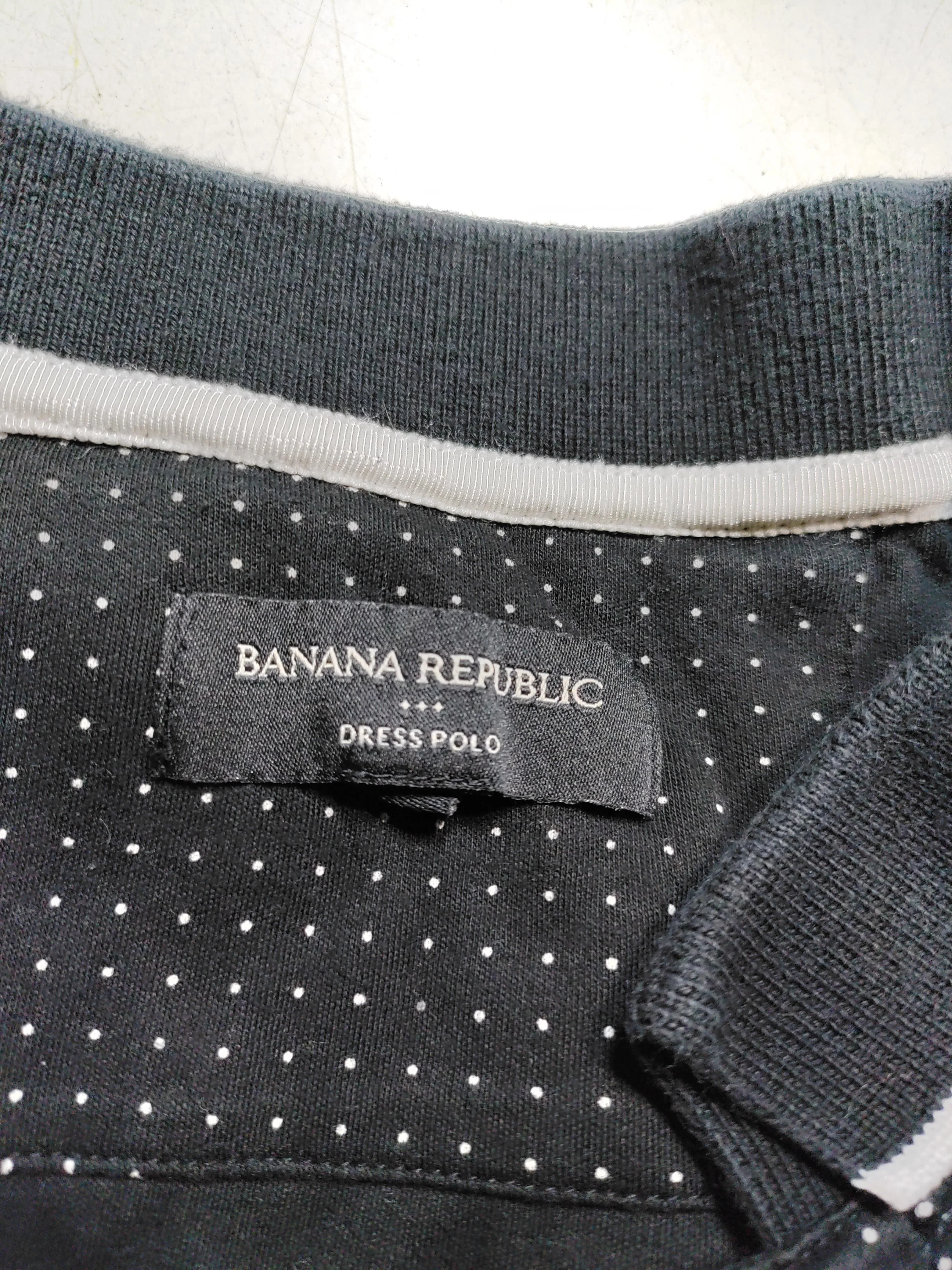 Banana Republic Men's Polo L Black Polkadot 100% Cotton Basic - Image 5