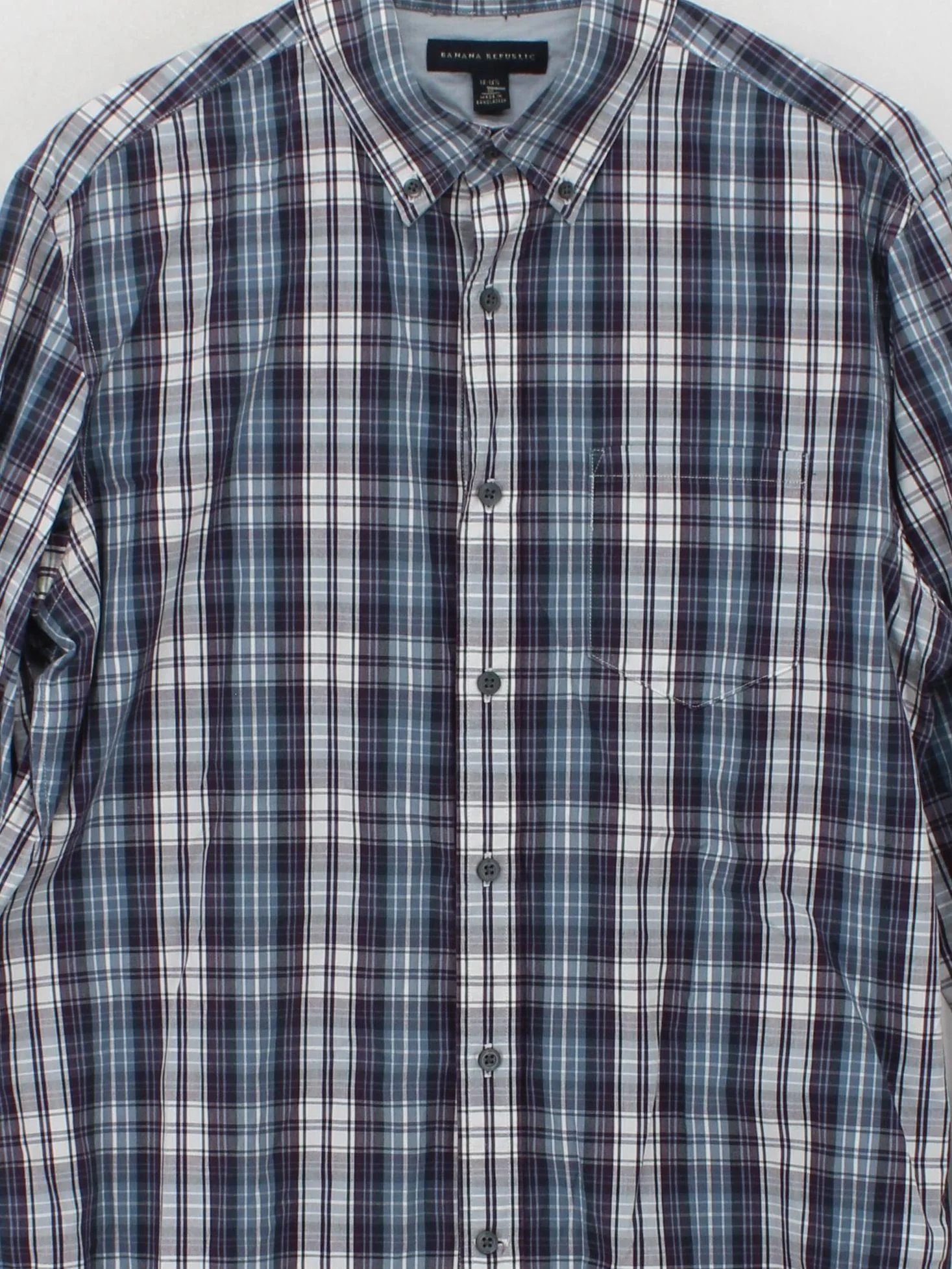 Banana Republic Men's Shirt M Multi Checkered 100% Cotton Basic - Image 3