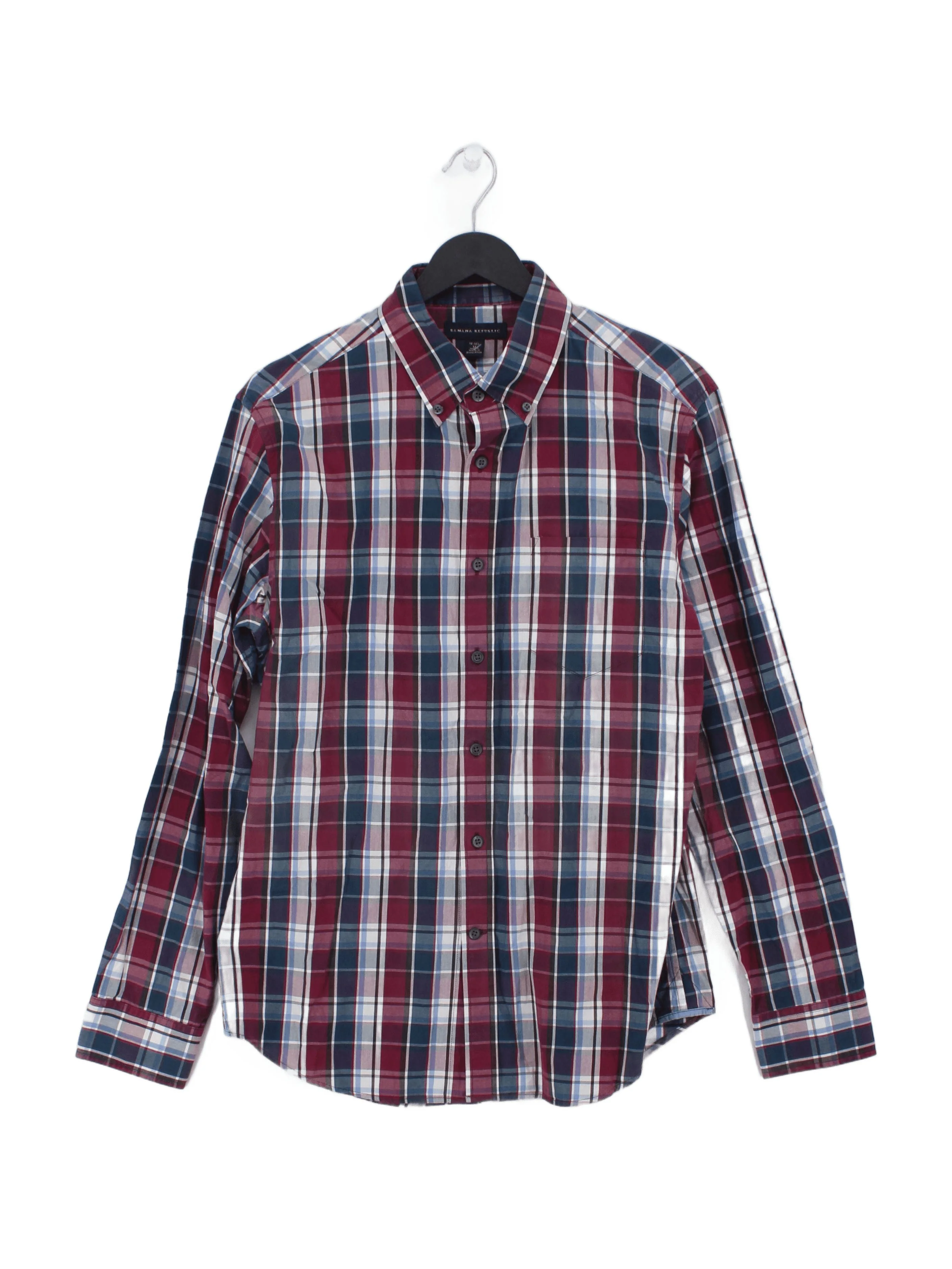 Banana Republic Men's Shirt M Multi Checkered 100% Cotton Basic