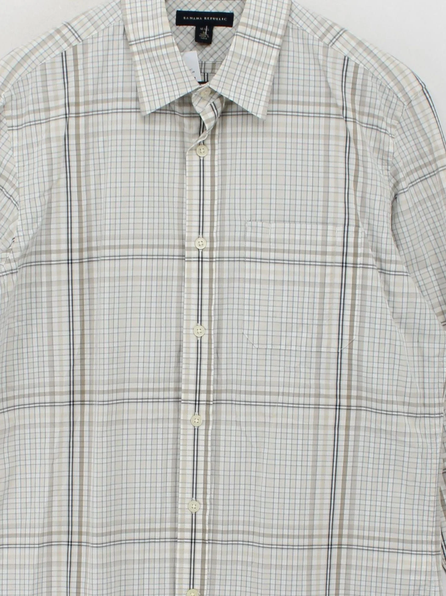 Banana Republic Men's Shirt M Multi Checkered 100% Cotton Basic - Image 3