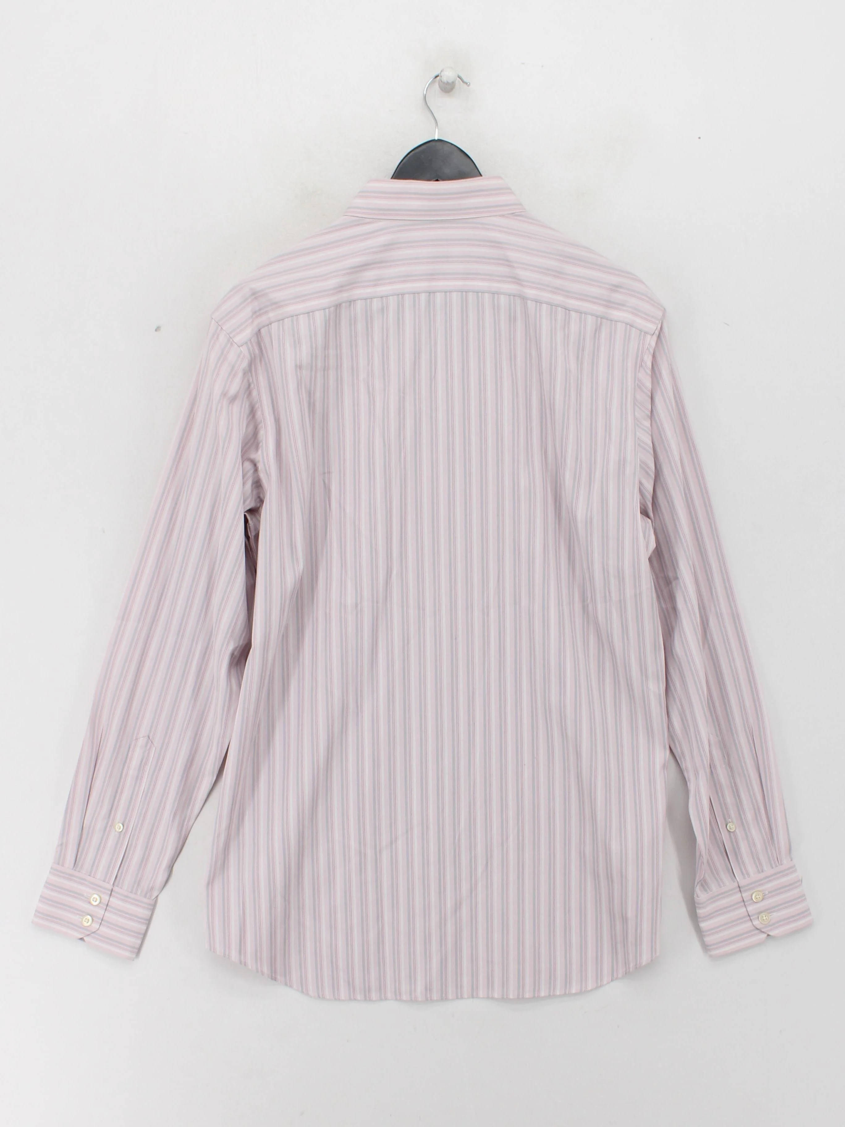 Banana Republic Men's Shirt M Pink Striped 100% Cotton Basic - Image 2