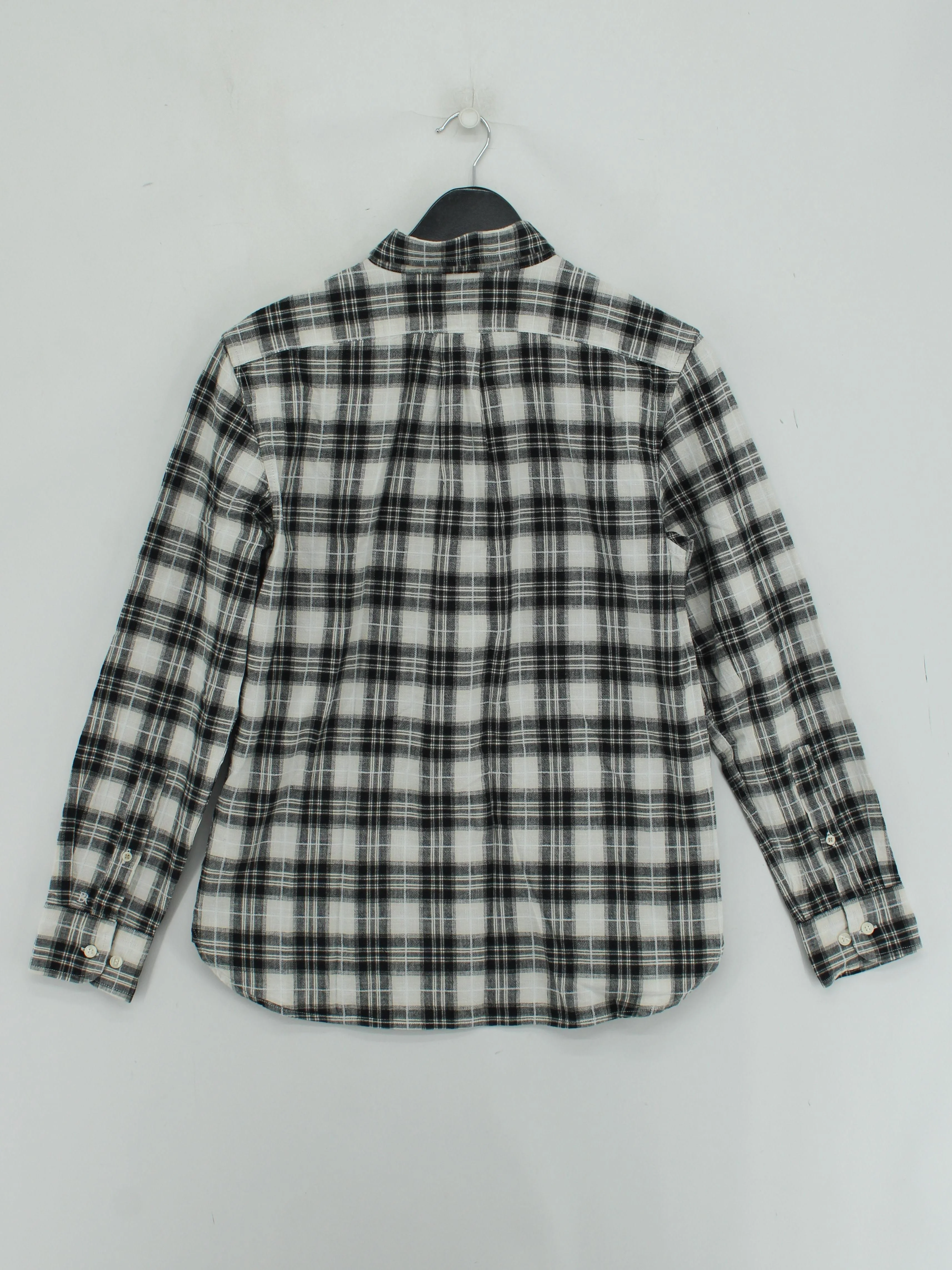 Banana Republic Men's Shirt S Black Checkered 100% Cotton Basic - Image 2