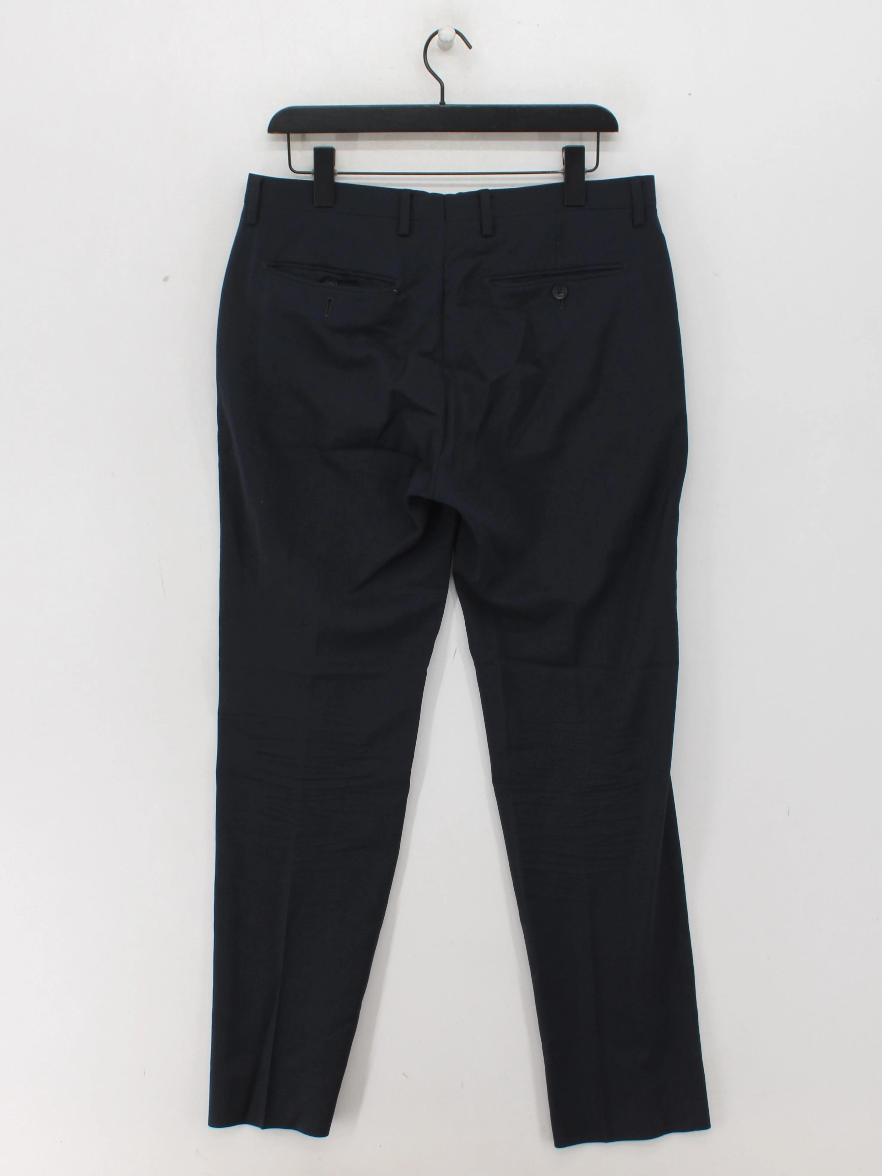 Banana Republic Men's Suit Trousers W 32 in Blue Wool with Acetate Dress Pants - Image 2