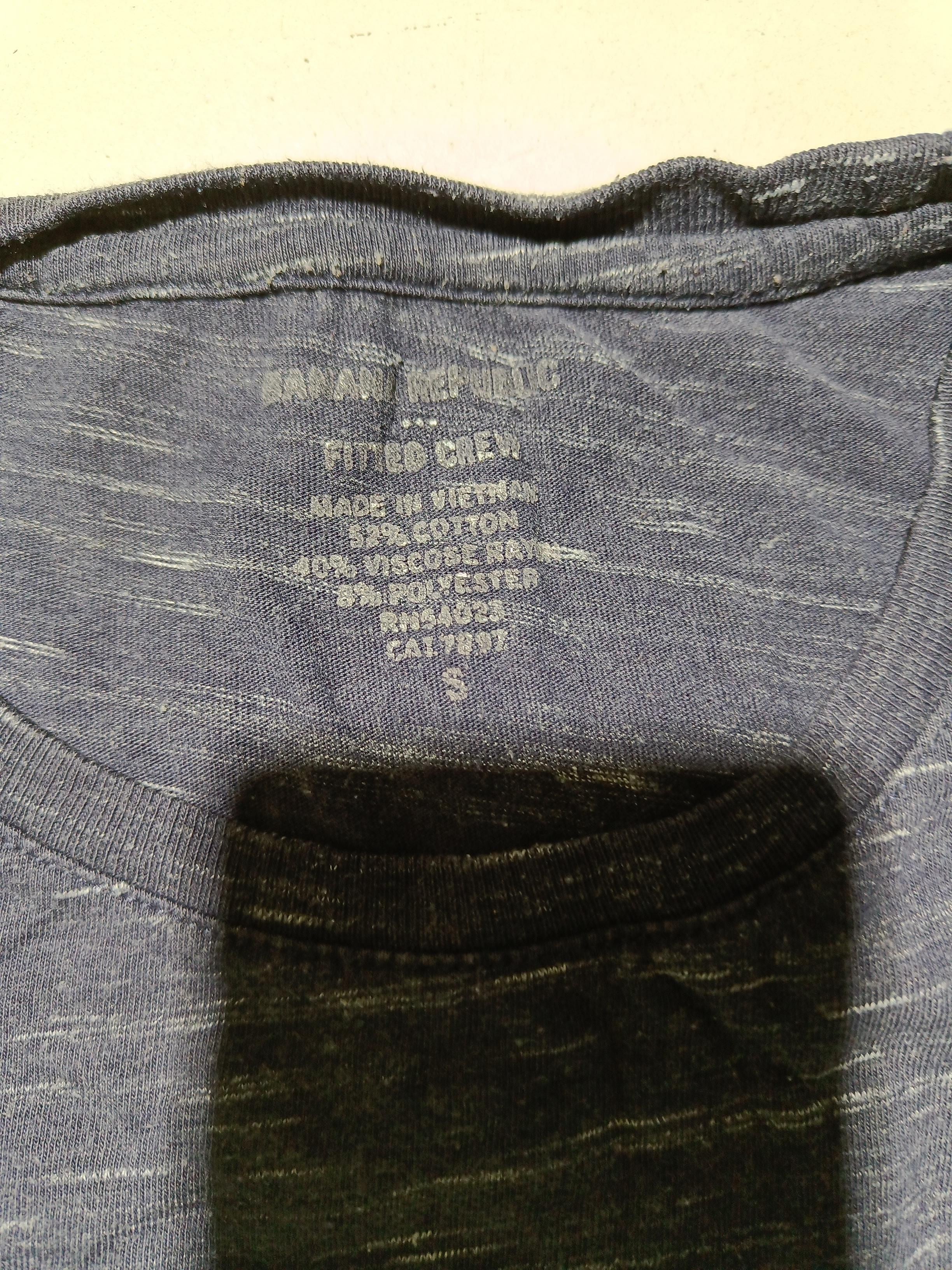 Banana Republic Men's T-Shirt S Blue Cotton with Viscose, Polyester Basic - Image 6