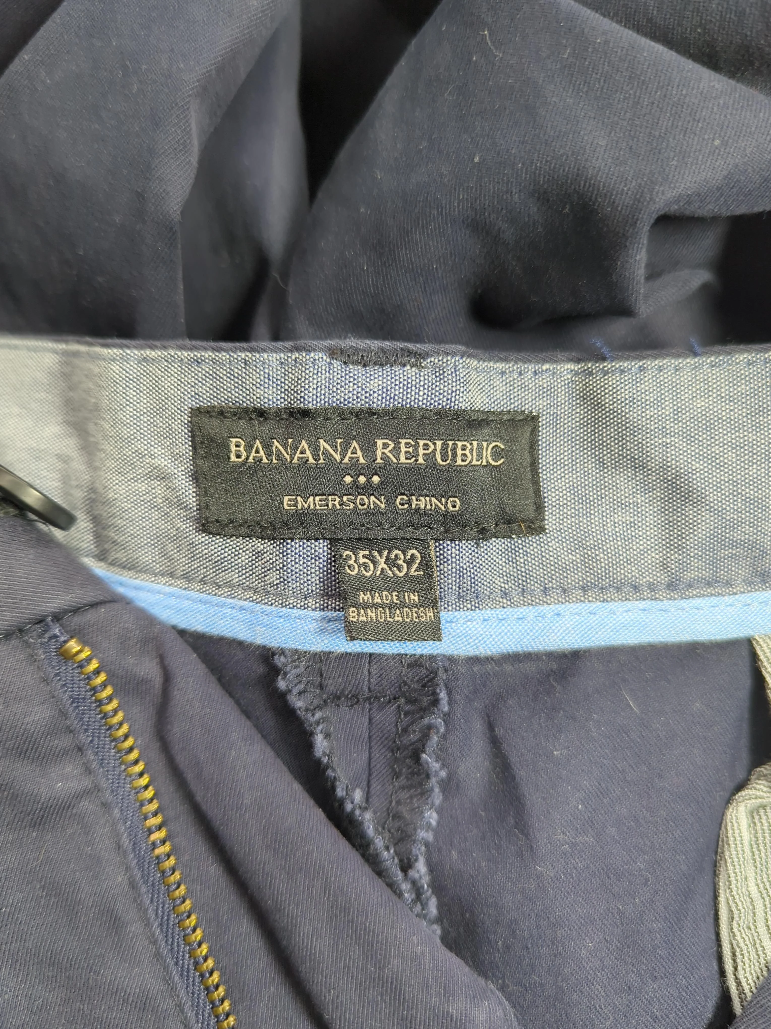 Banana Republic Men's Trousers W 35 in Blue Cotton with Spandex Chino - Image 6