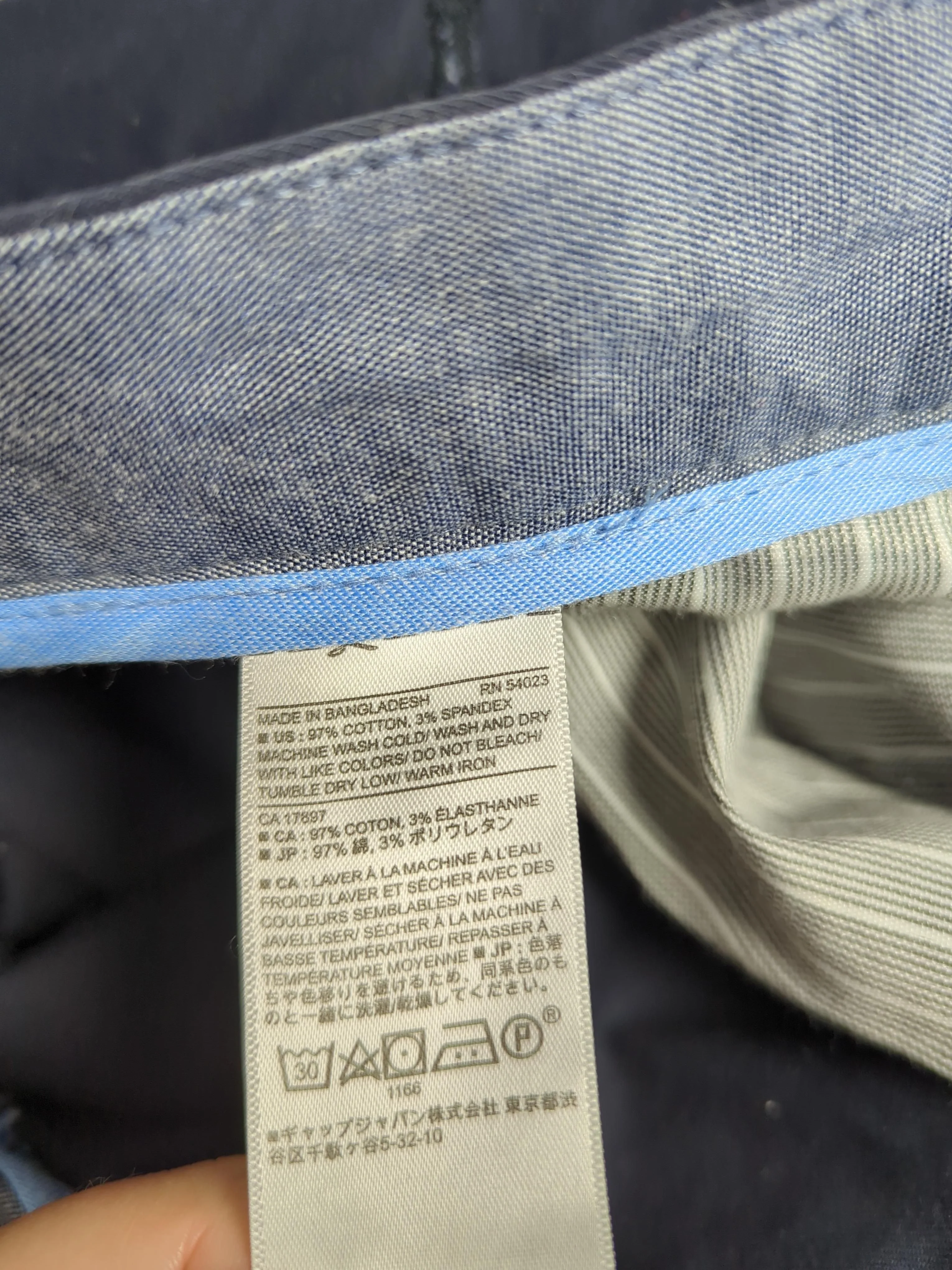 Banana Republic Men's Trousers W 35 in Blue Cotton with Spandex Chino - Image 7