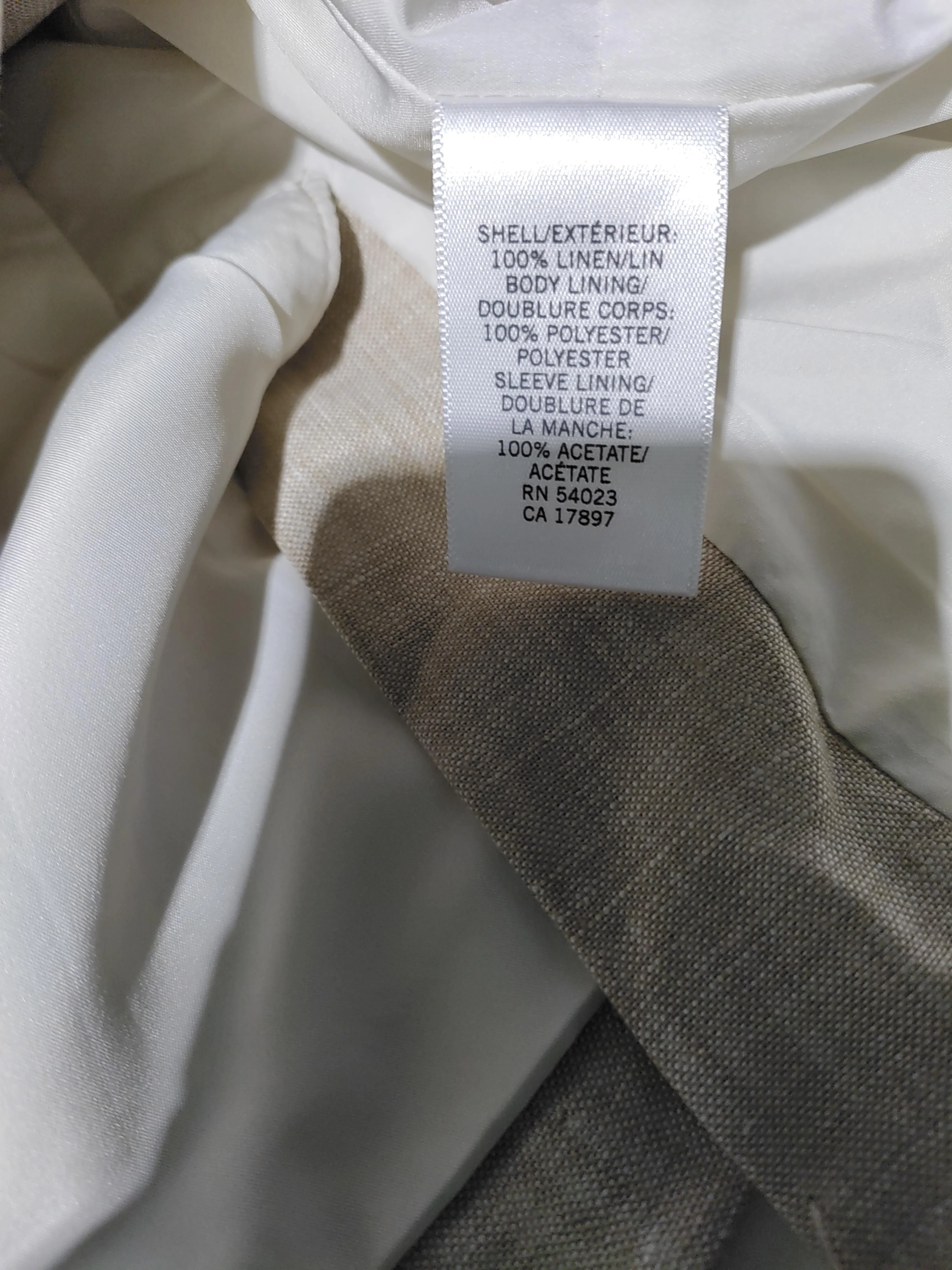 Banana Republic Women's Blazer UK 10 Tan Linen with Polyester, Acetate Overcoat - Image 6