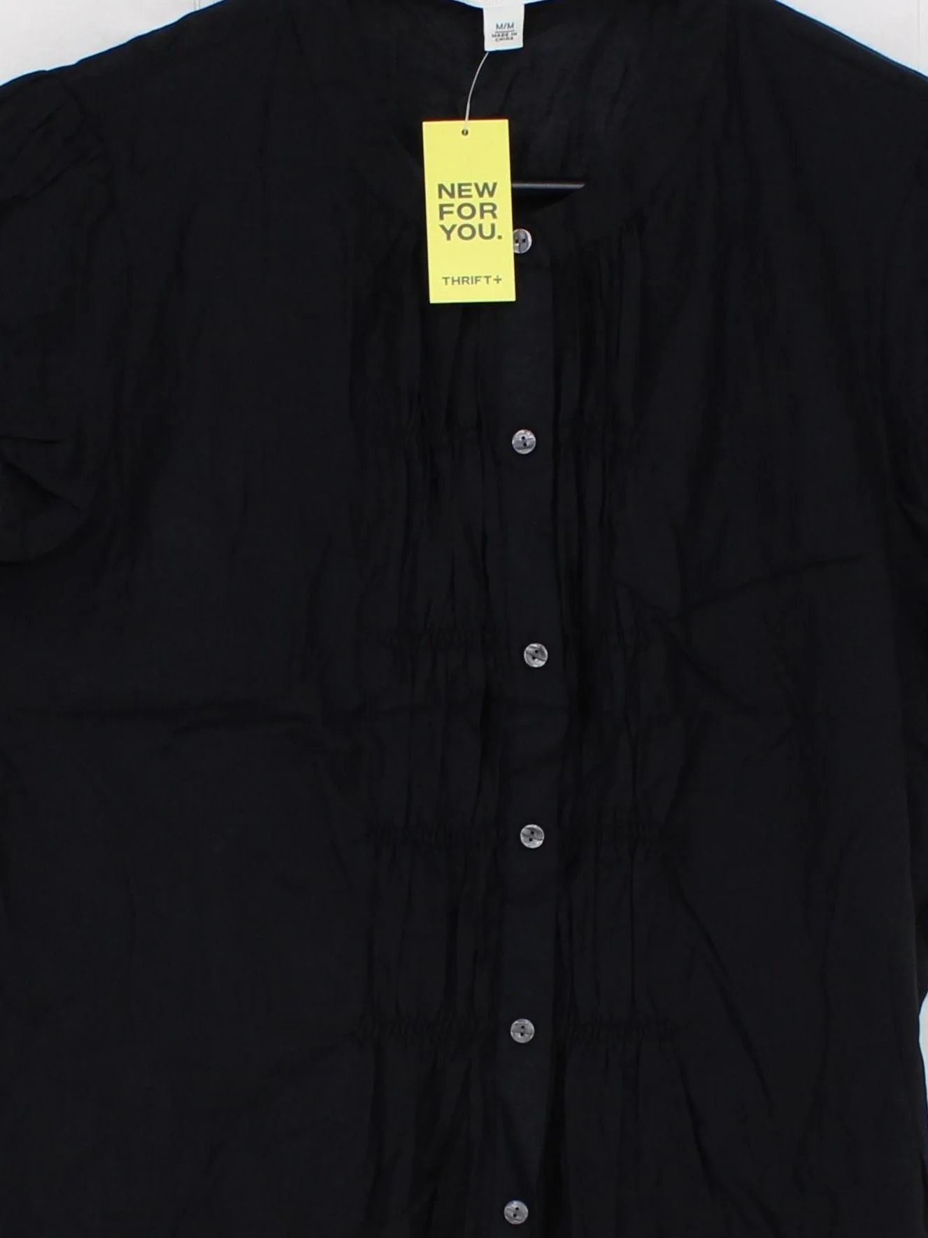 Banana Republic Women's Blouse M Black Cotton with Silk Basic - Image 3