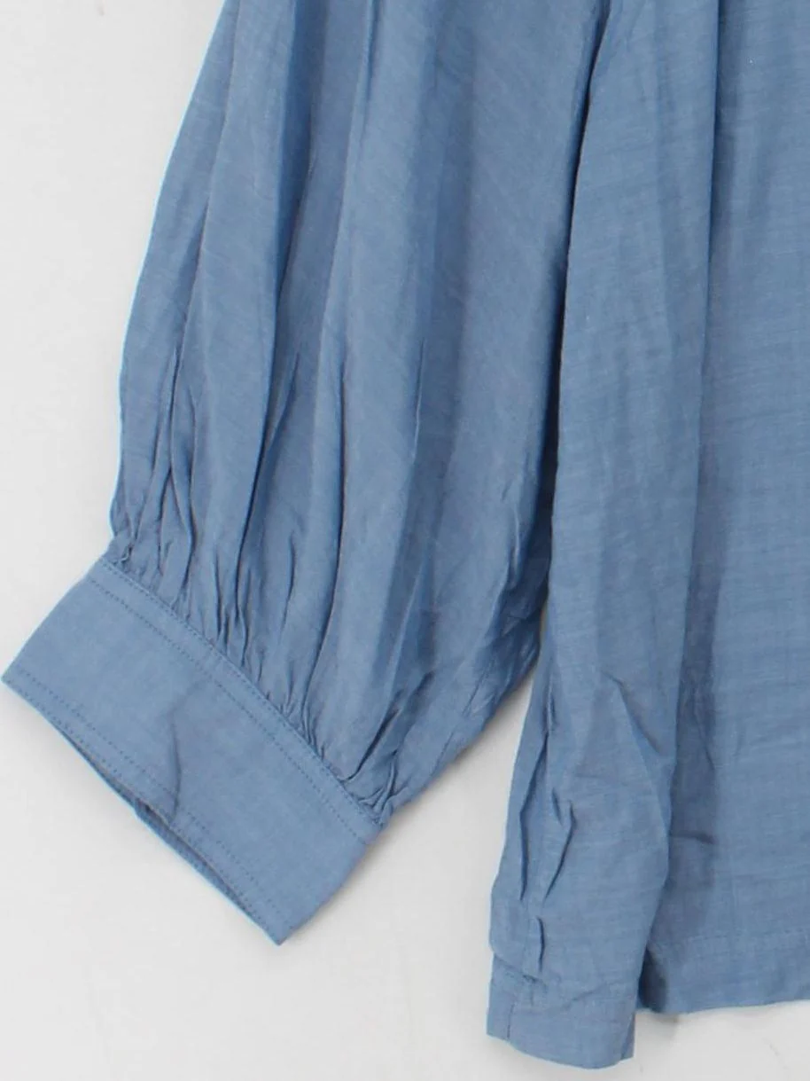 Banana Republic Women's Blouse XL Blue Rayon with Lyocell Modal Basic - Image 4