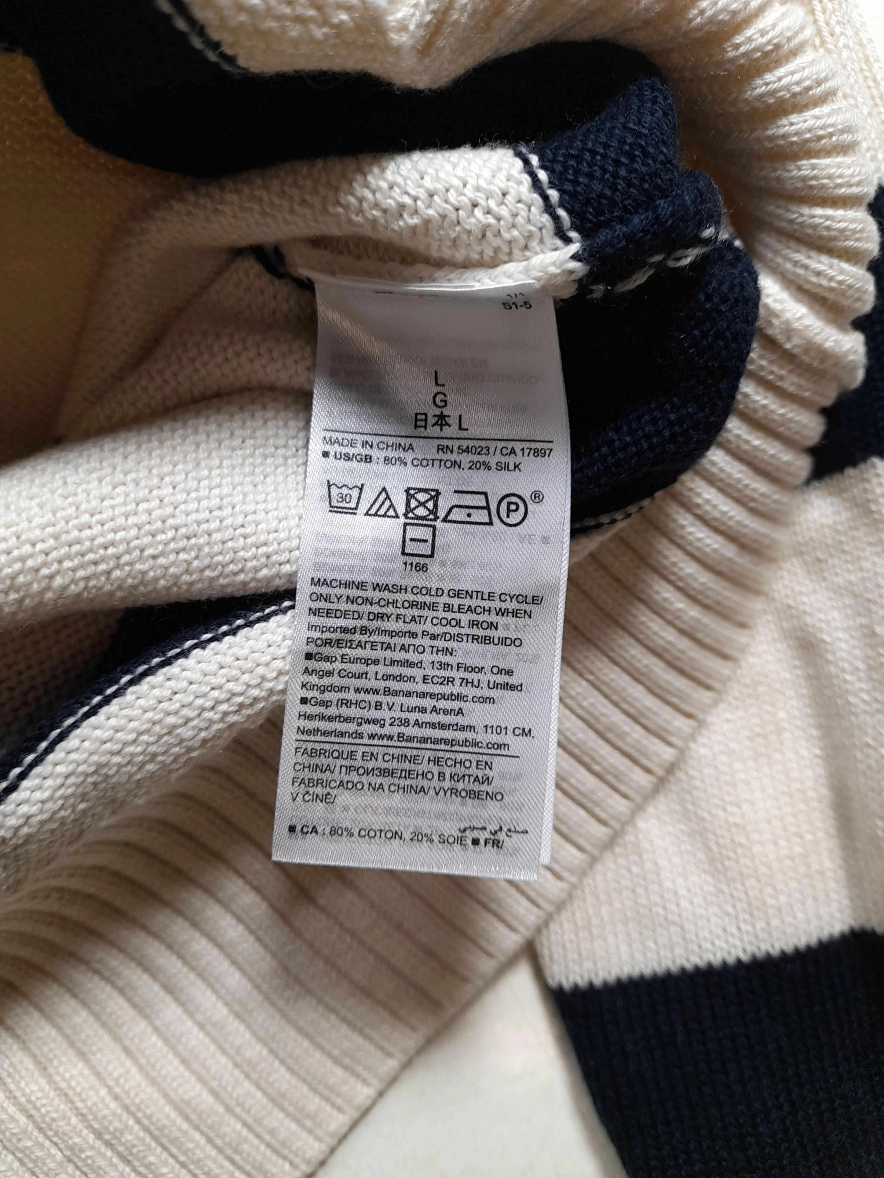 Banana Republic Women's Jumper L Cream Cotton with Silk Pullover New with tags - Image 6