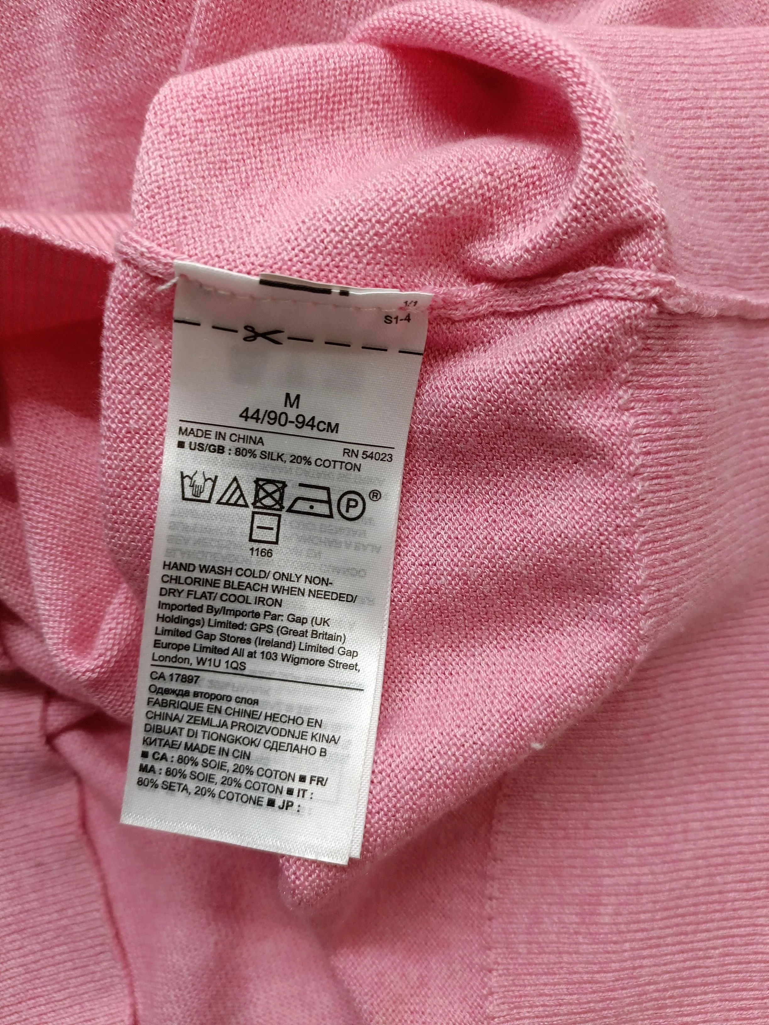 Banana Republic Women's Jumper M Pink Silk with Cotton V-Neck Pullover - Image 6