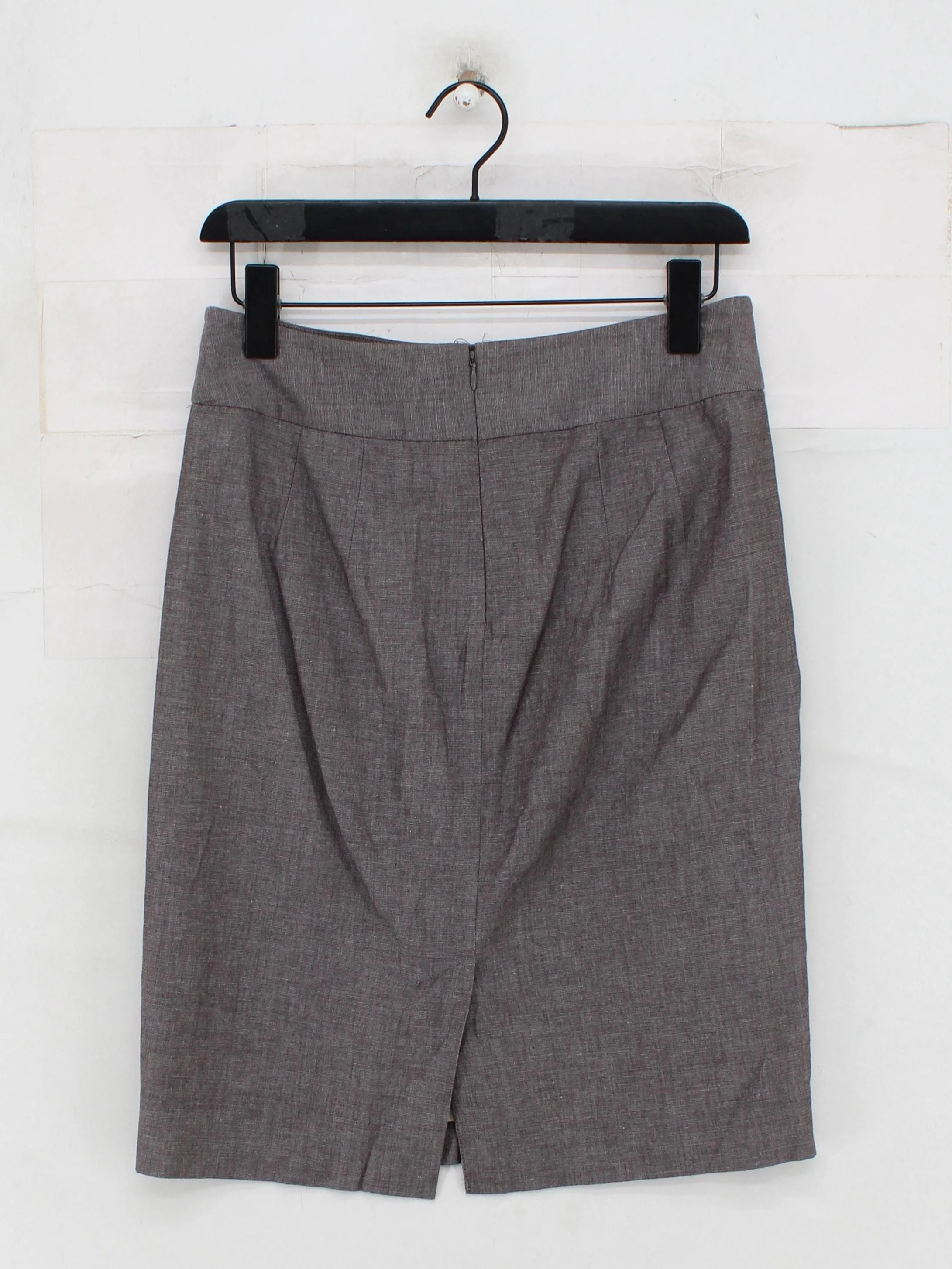 Banana Republic Women's Mini Skirt UK 10 Brown Cotton with Linen, Spandex Mini - Image 2