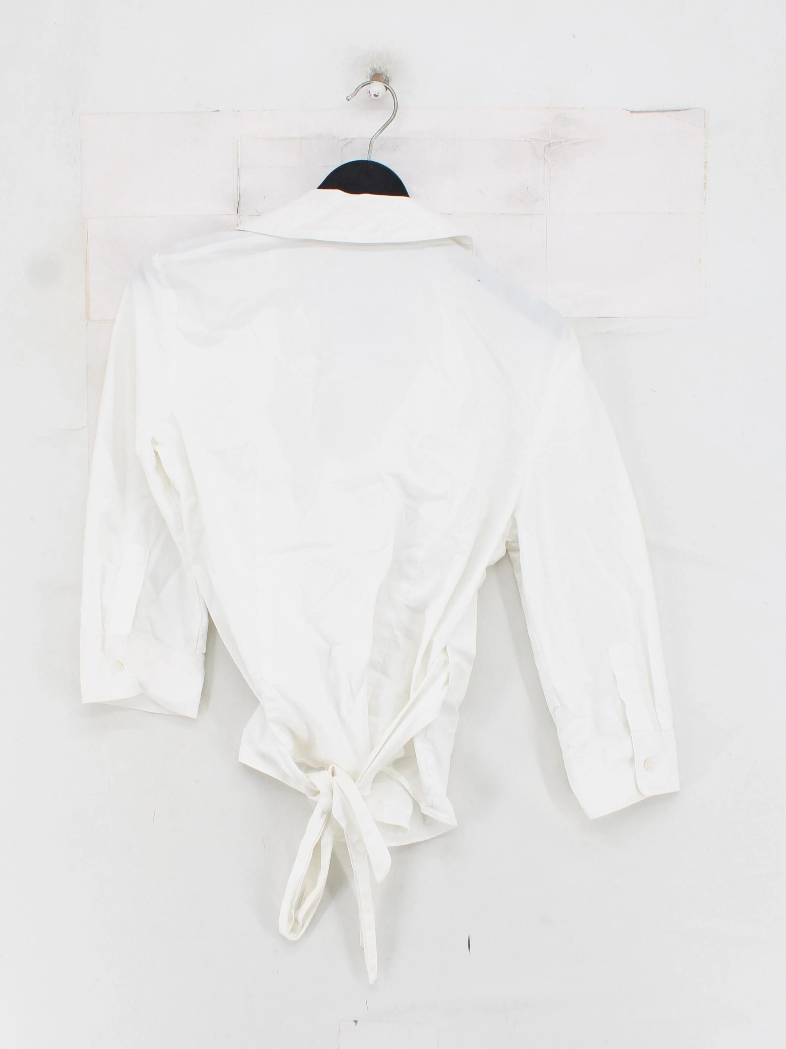 Banana Republic Women's Shirt M White Cotton with Elastane Basic - Image 2