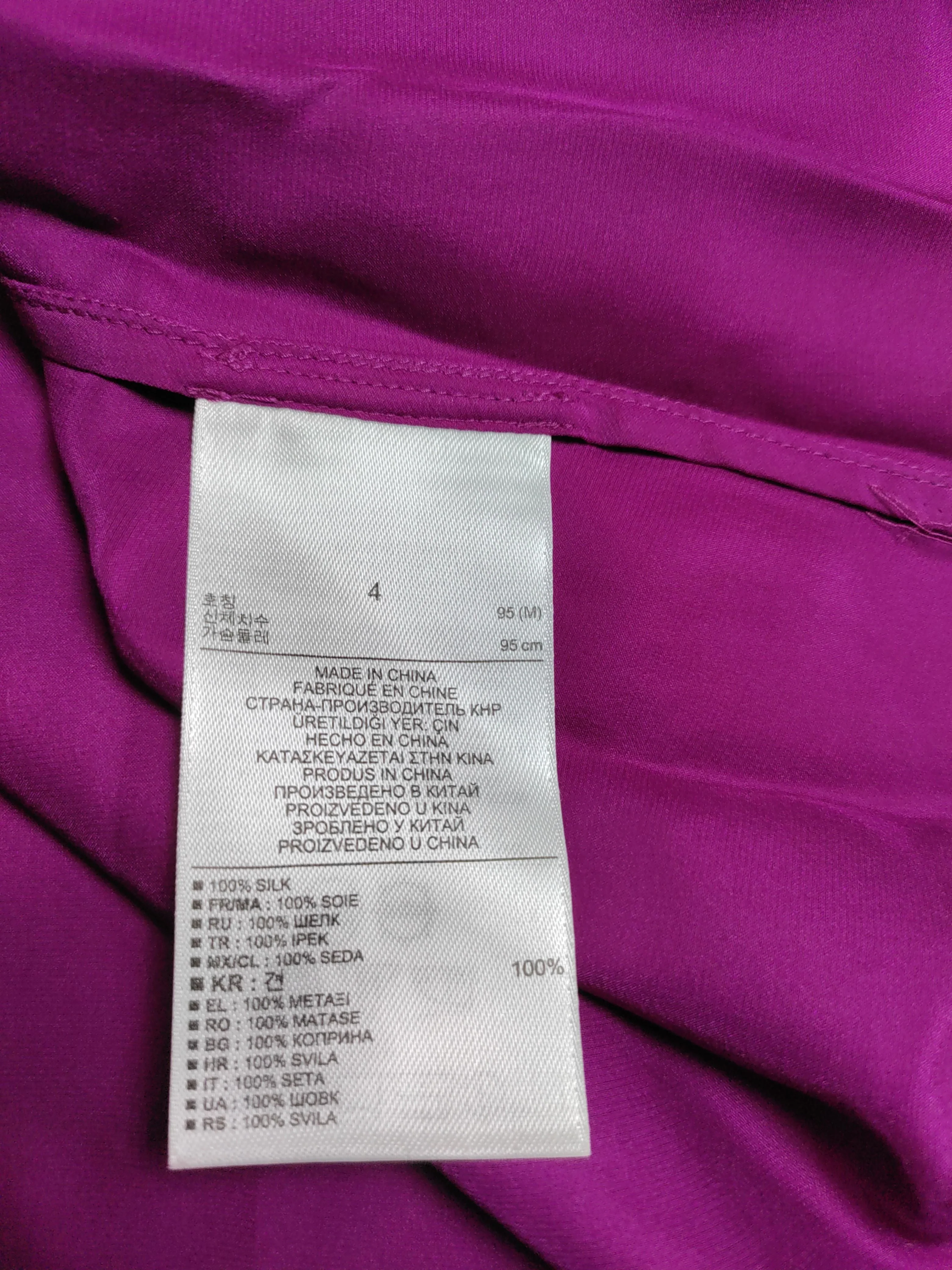 Banana Republic Women's Shirt UK 8 Purple 100% Silk Long Sleeve Collared Basic - Image 6