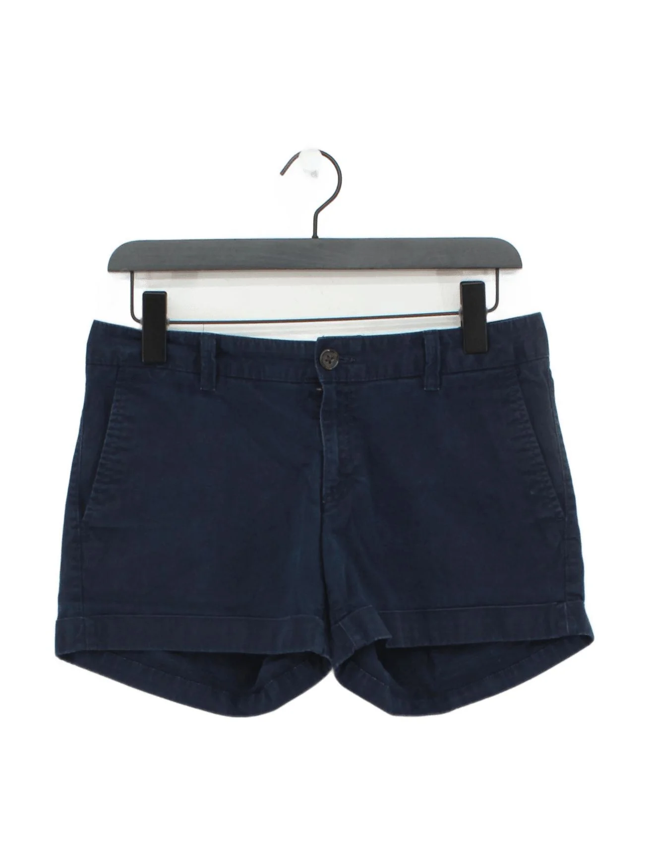 Banana Republic Women's Shorts UK 6 Blue Cotton with Elastane Cut-Off