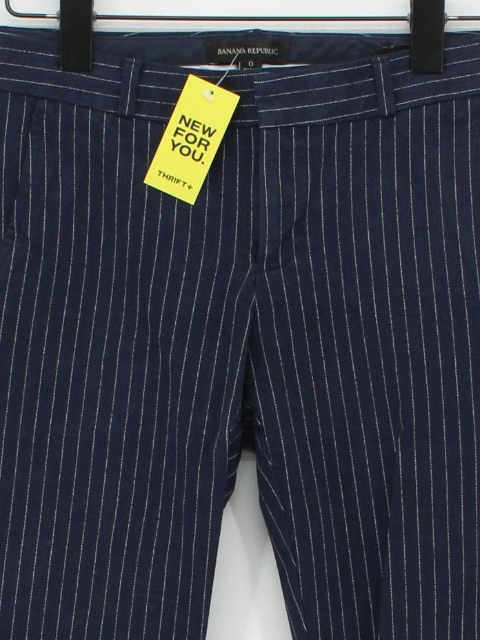 Banana Republic Women's Suit Trousers UK 4 Blue Polyester - Image 3