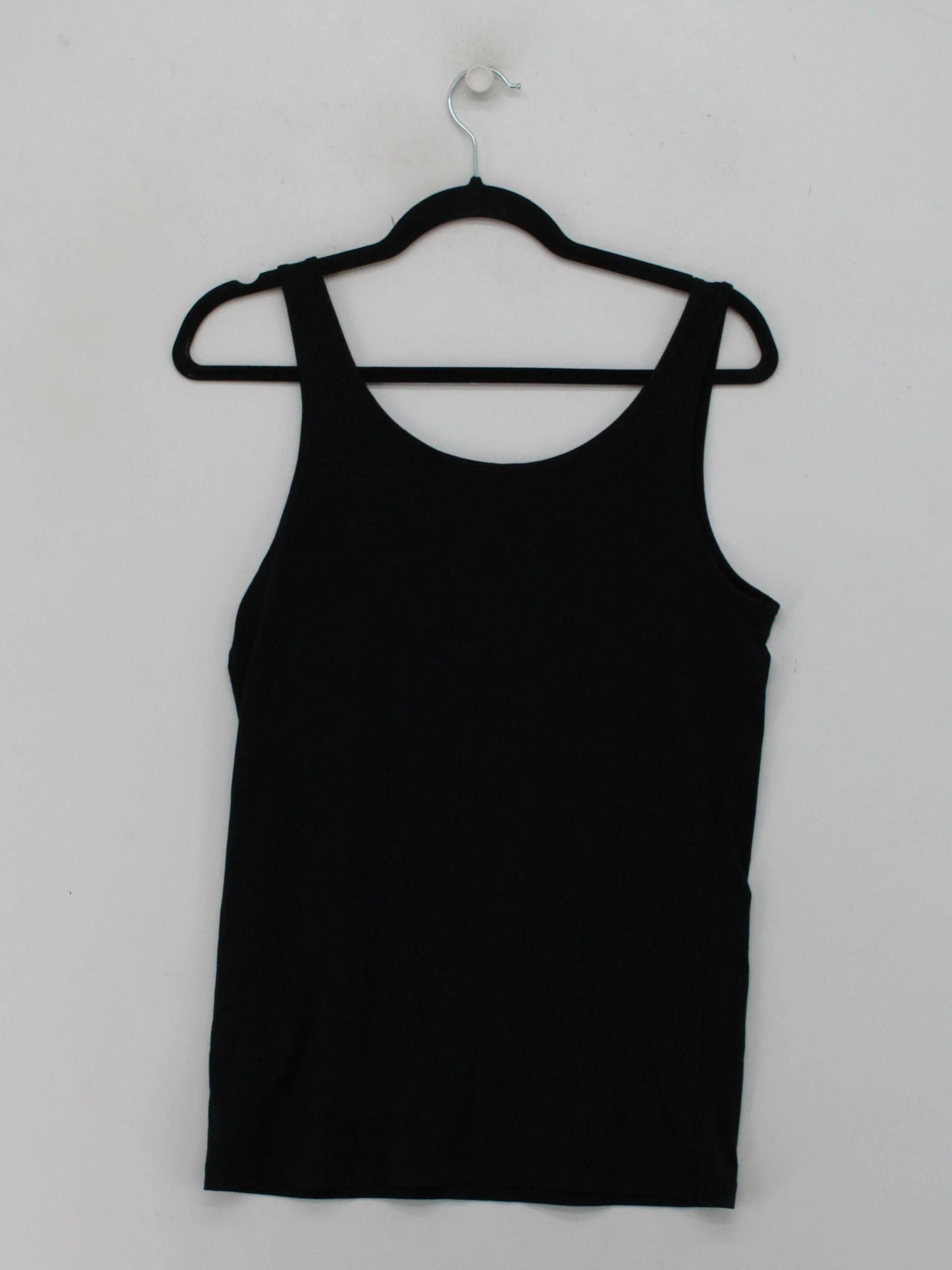Banana Republic Women's T-Shirt L Black 100% Other Sleeveless Round Neck Basic - Image 2