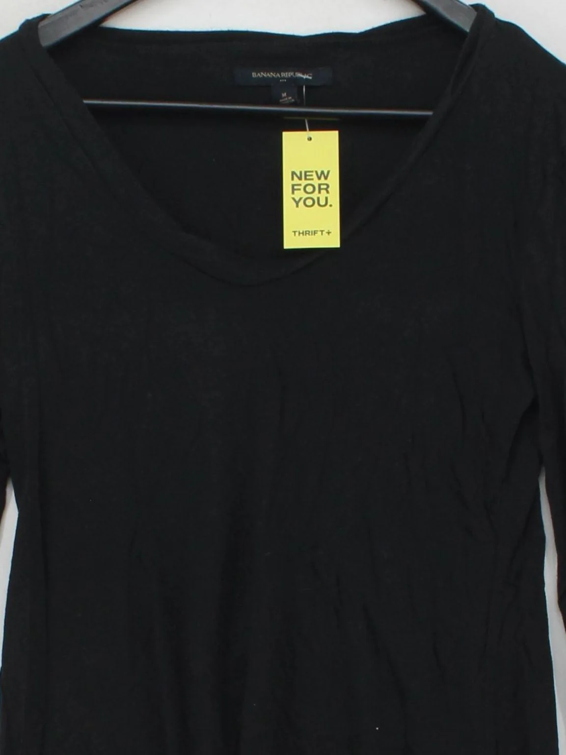 Banana Republic Women's T-Shirt M Black Cotton with Lyocell Modal Basic - Image 3