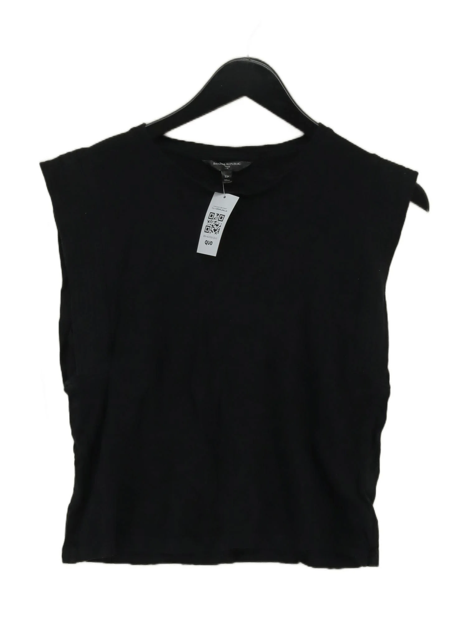Banana Republic Women's T-Shirt S Black 100% Other Sleeveless Round Neck Basic