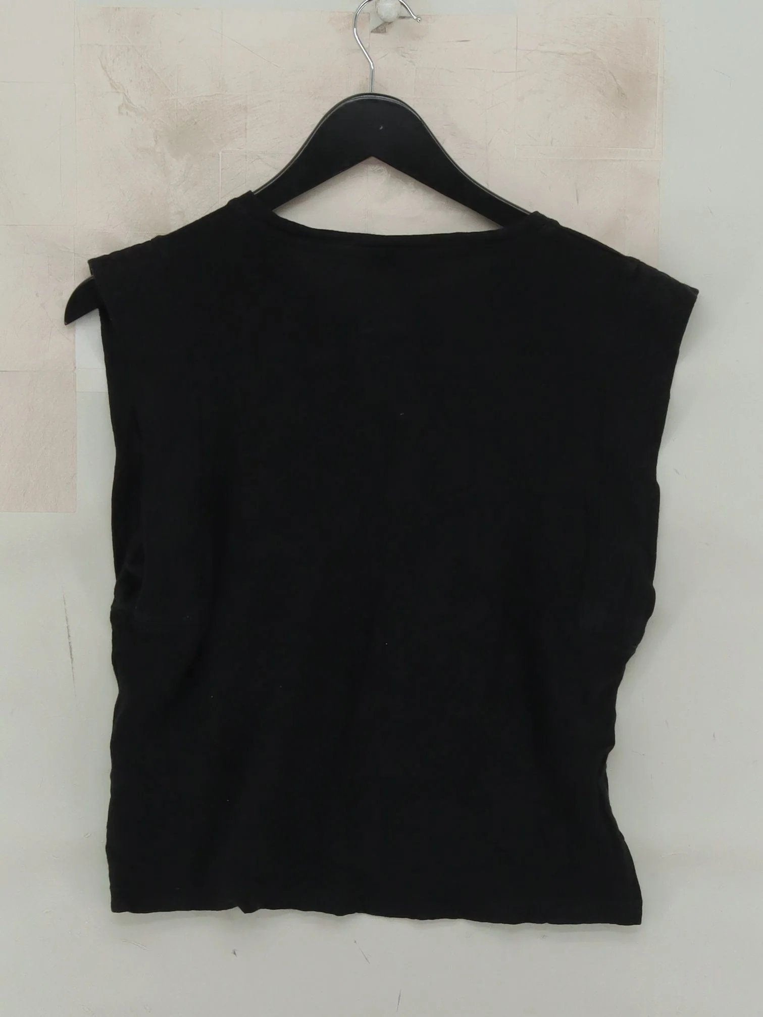 Banana Republic Women's T-Shirt S Black 100% Other Sleeveless Round Neck Basic - Image 2