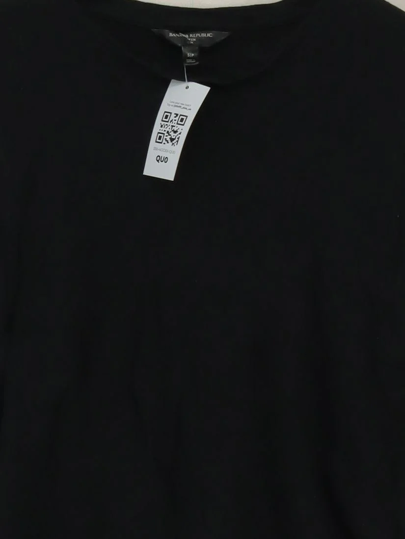 Banana Republic Women's T-Shirt S Black 100% Other Sleeveless Round Neck Basic - Image 3