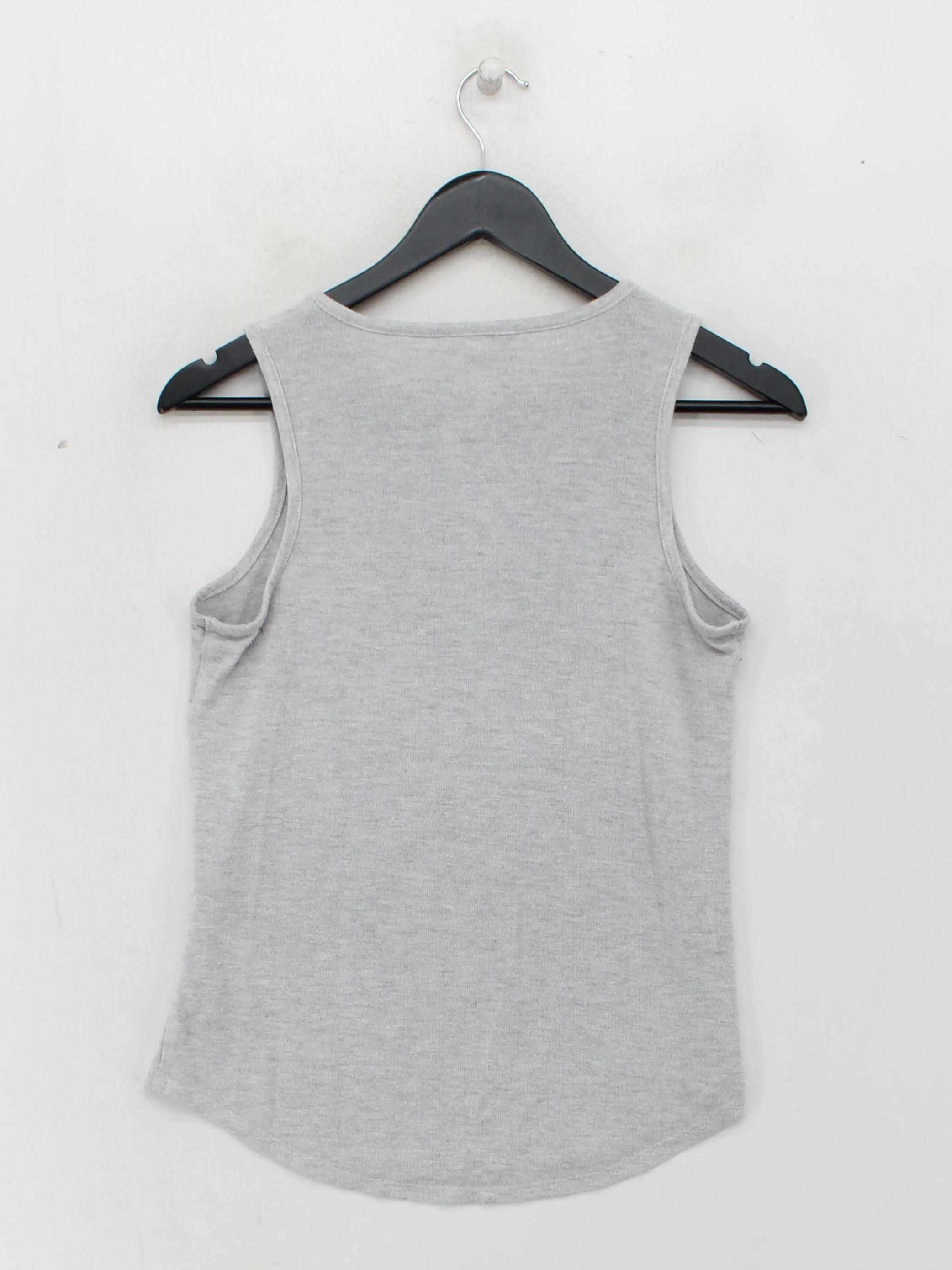 Banana Republic Women's T-Shirt S Grey 100% Other Sleeveless Round Neck Basic - Image 2