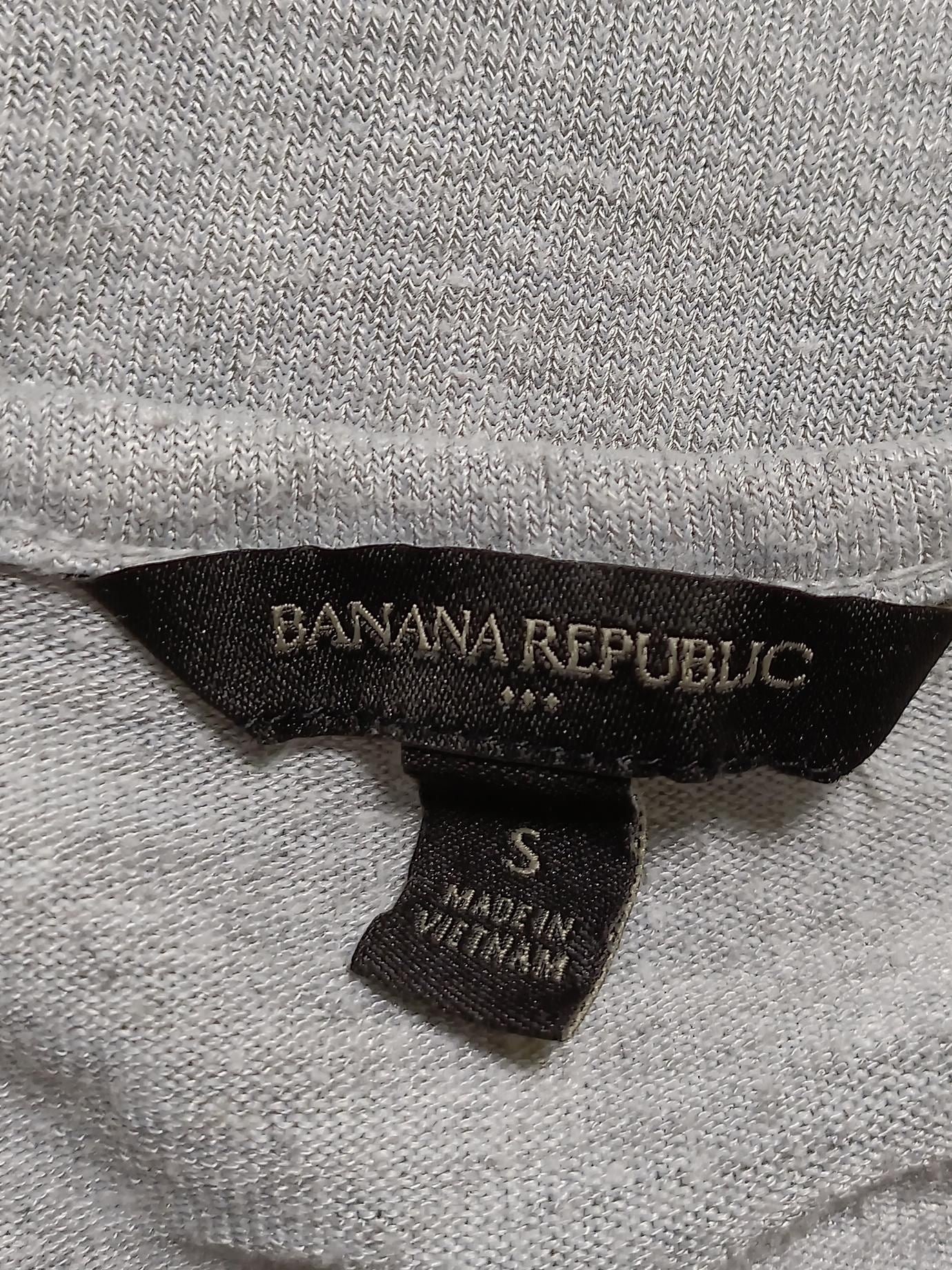 Banana Republic Women's T-Shirt S Grey 100% Other Sleeveless Round Neck Basic - Image 6