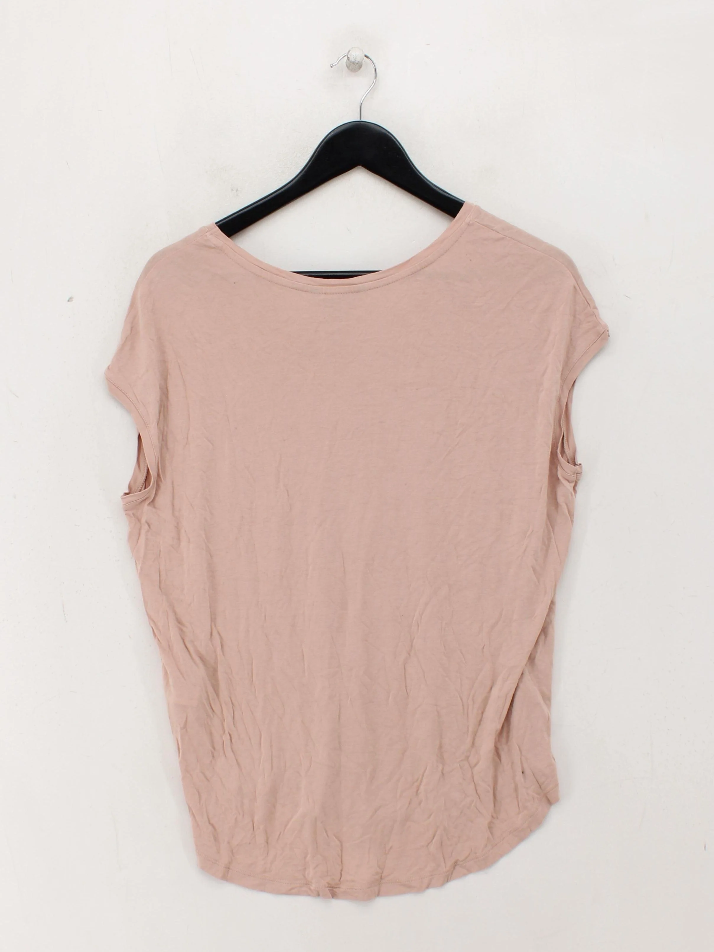 Banana Republic Women's T-Shirt S Tan 100% Viscose Short Sleeve Round Neck Basic - Image 2