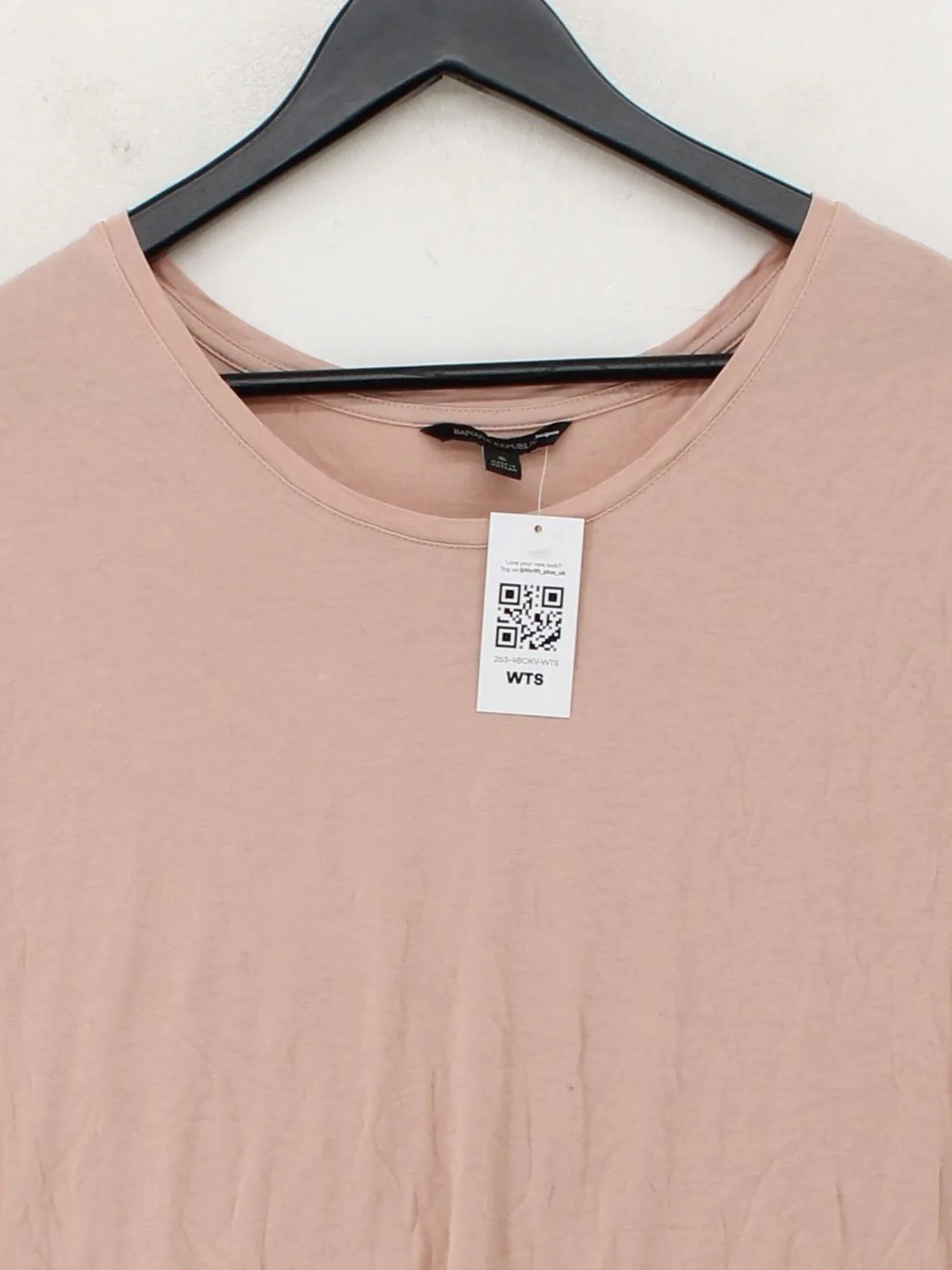 Banana Republic Women's T-Shirt S Tan 100% Viscose Short Sleeve Round Neck Basic - Image 3