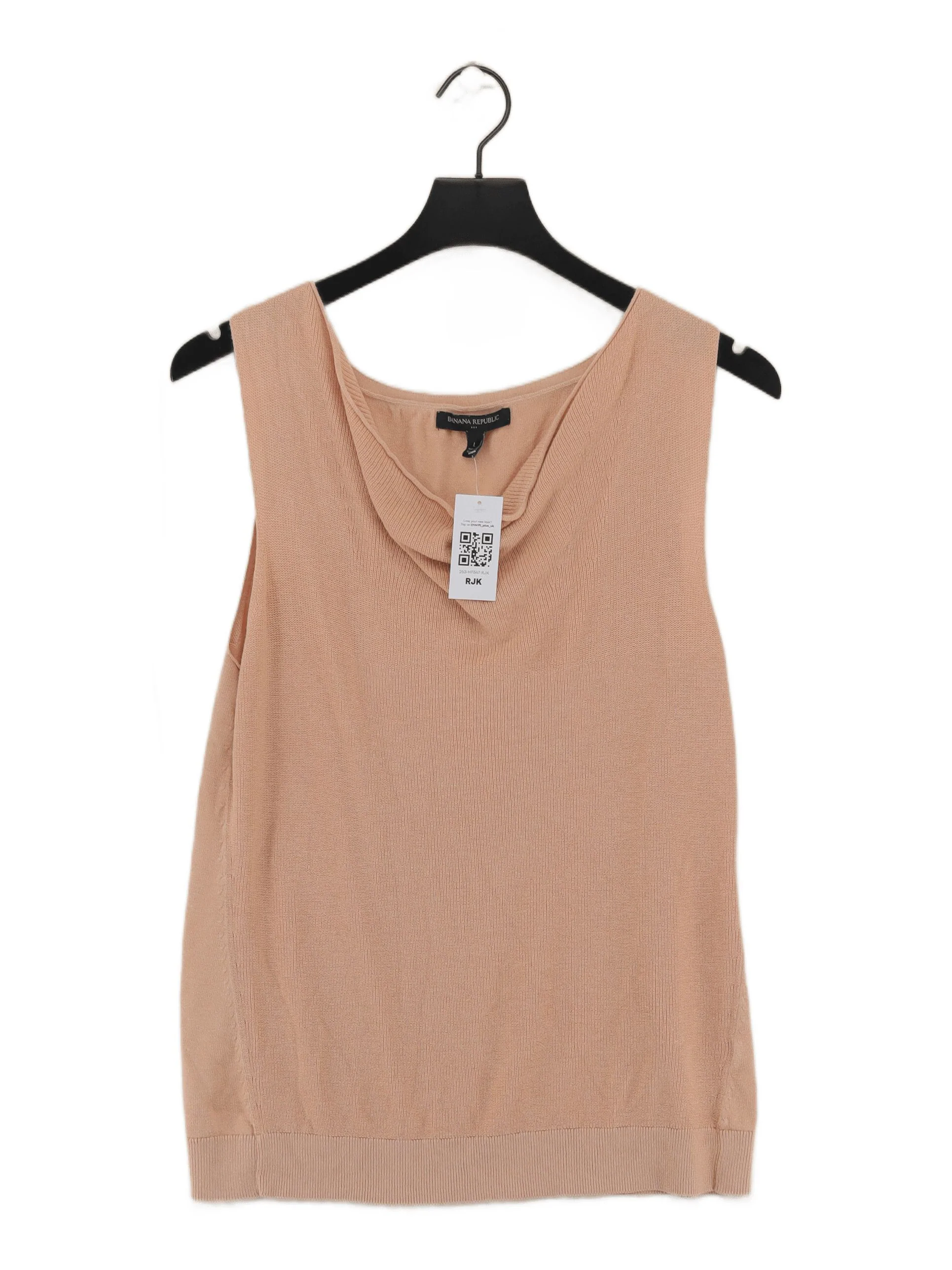 Banana Republic Women's Top L Pink 100% Other Sleeveless Round Neck Basic