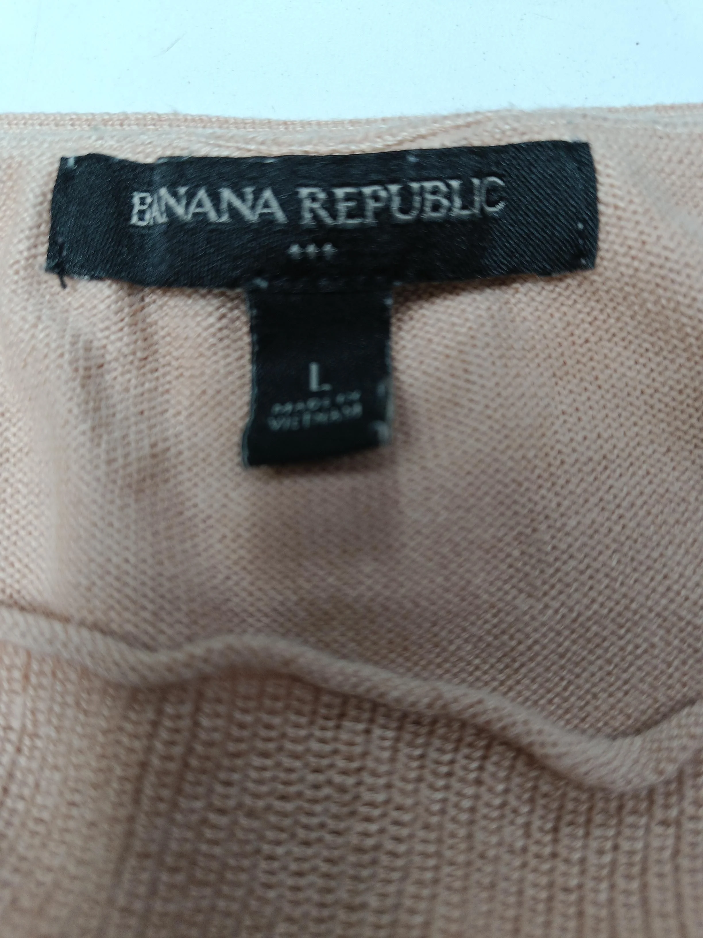 Banana Republic Women's Top L Pink 100% Other Sleeveless Round Neck Basic - Image 5